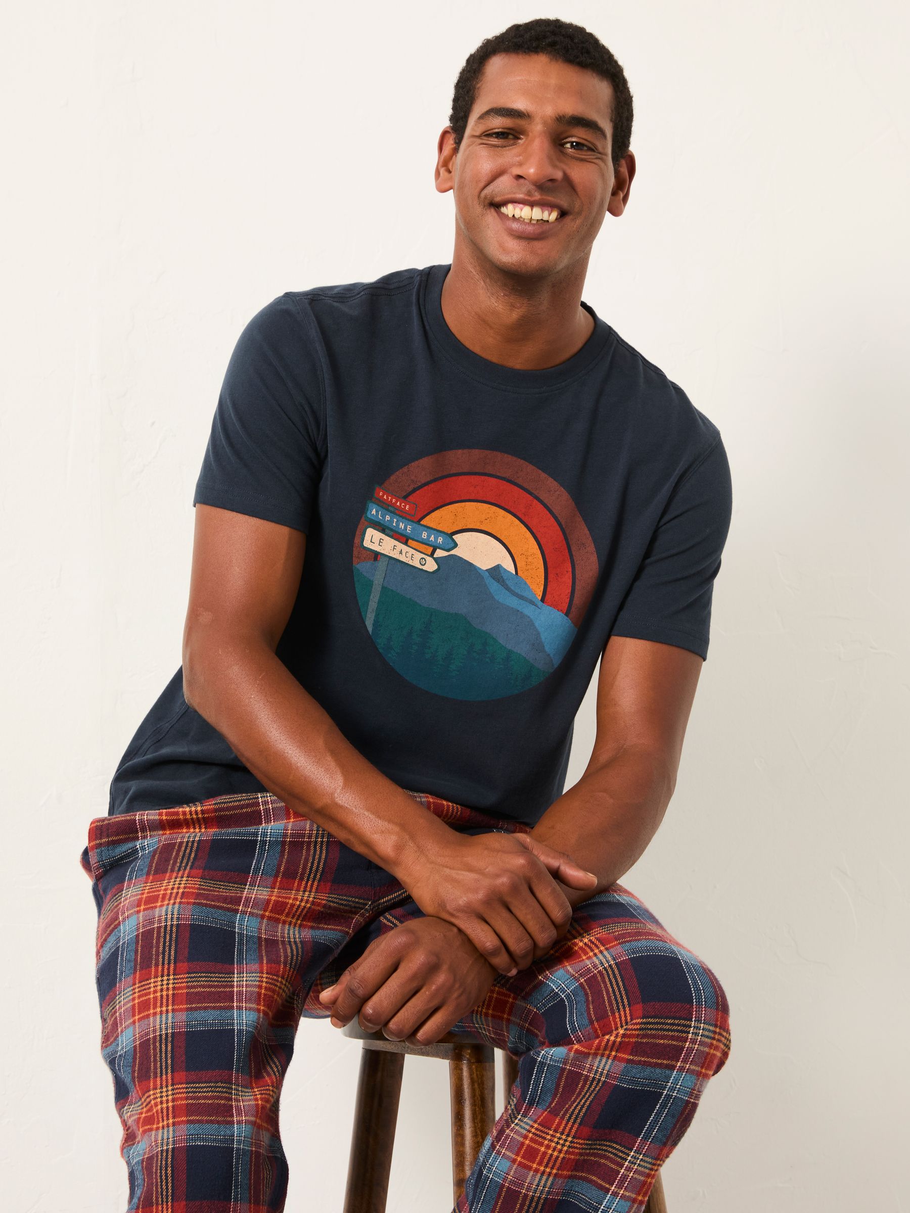 Navy Alpine Sunset Graphic T-Shirt - Image 5 of 6