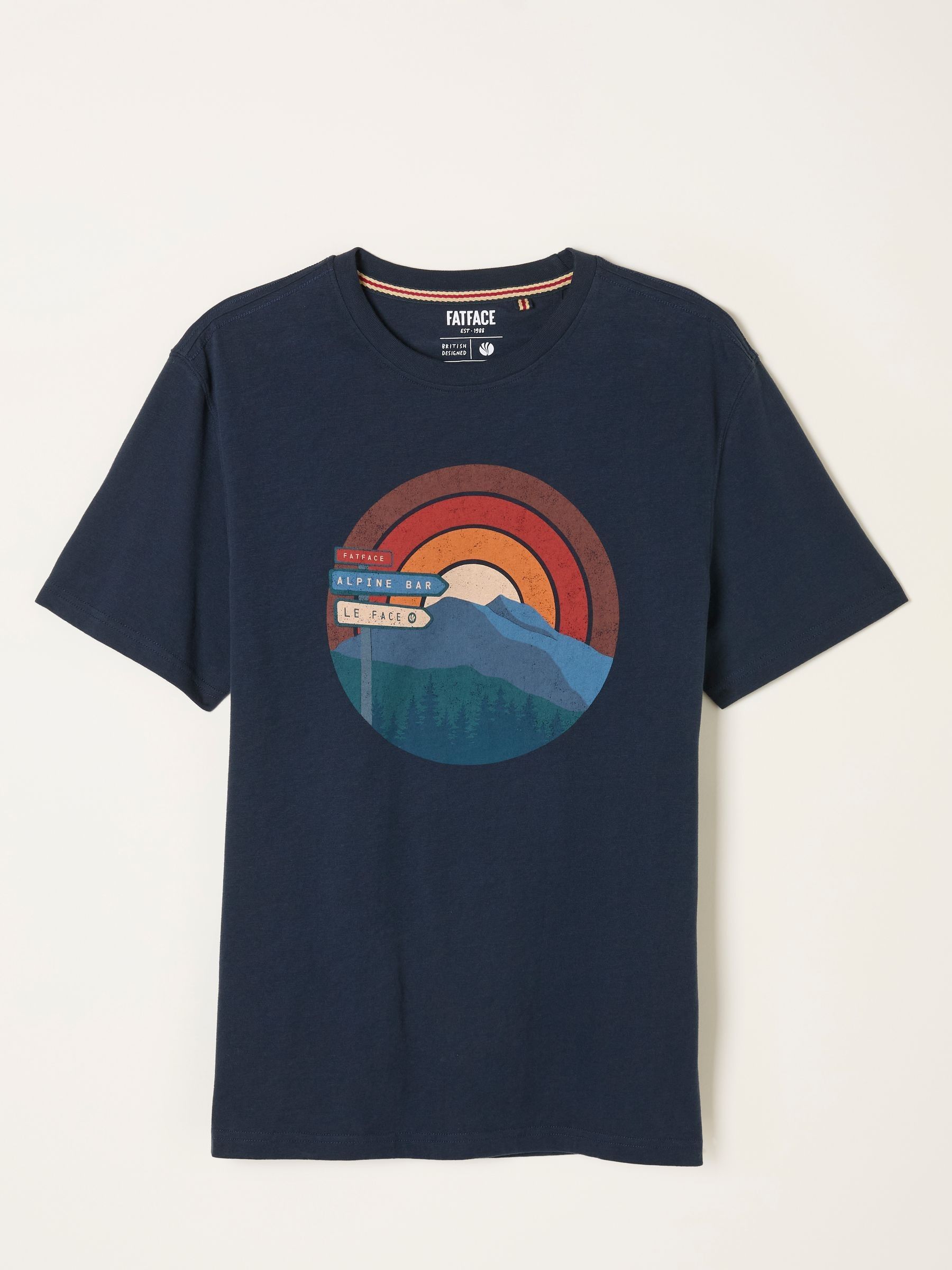 Navy Alpine Sunset Graphic T-Shirt - Image 6 of 6 Navy Alpine Sunset Graphic T-Shirt - Image 6 of 6
