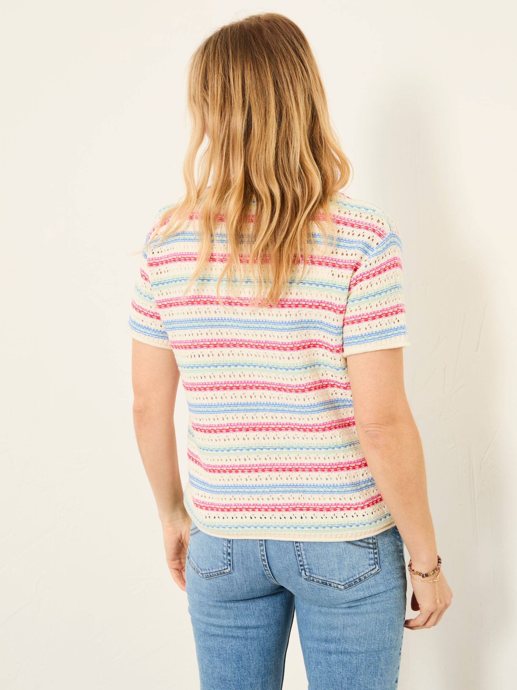 Flora Ivory Stripe Knitted Top - Image 2 of 5 Flora Ivory Stripe Knitted Top - Image 2 of 5