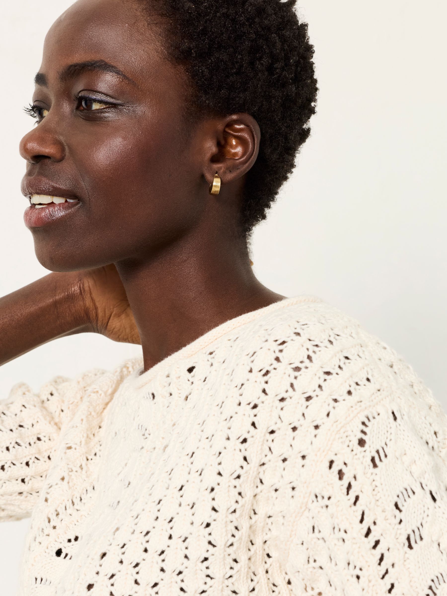 Cameron Ivory Knitted Textured Jumper - Image 2 of 7