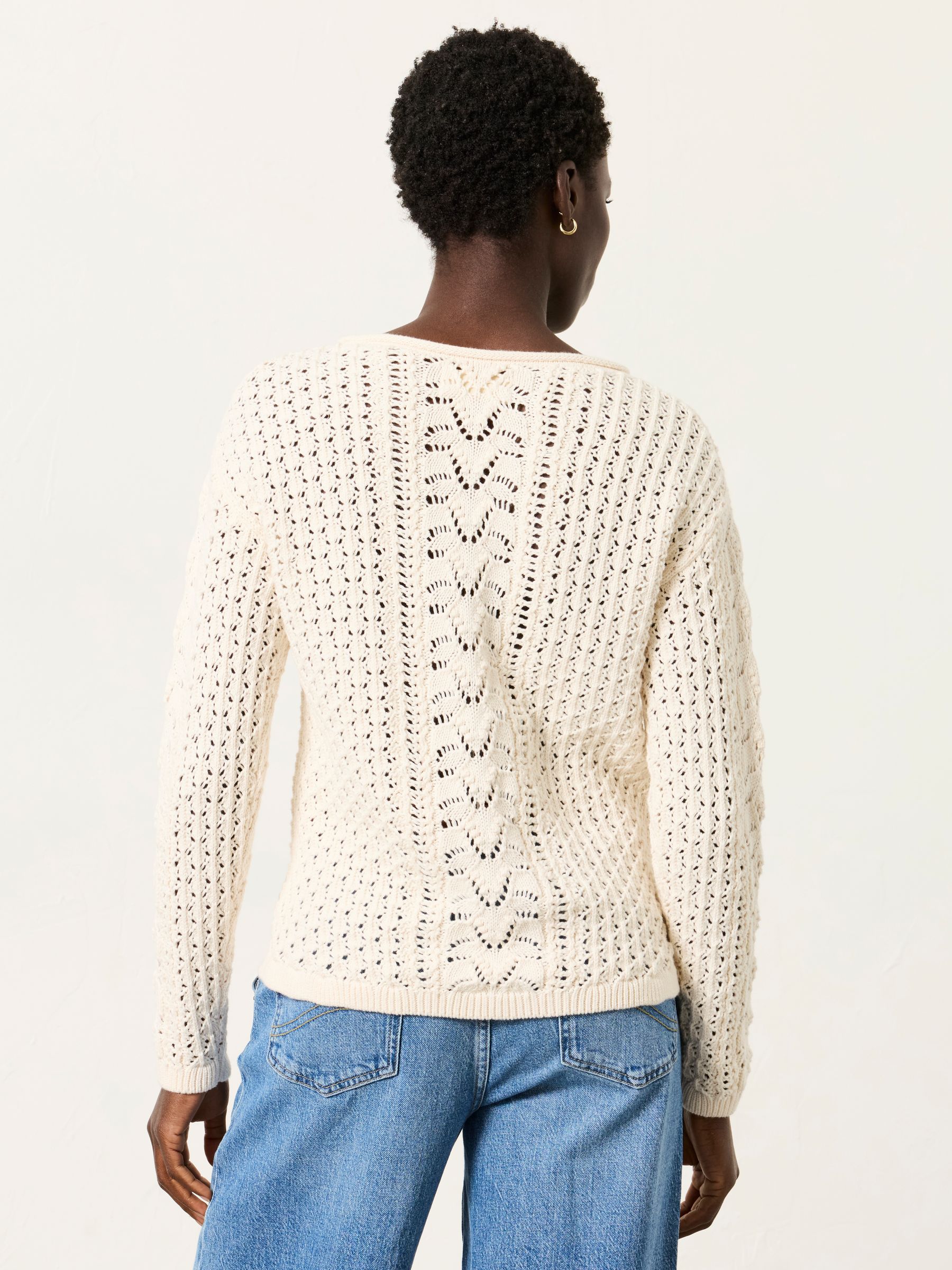Cameron Ivory Knitted Textured Jumper - Image 3 of 7