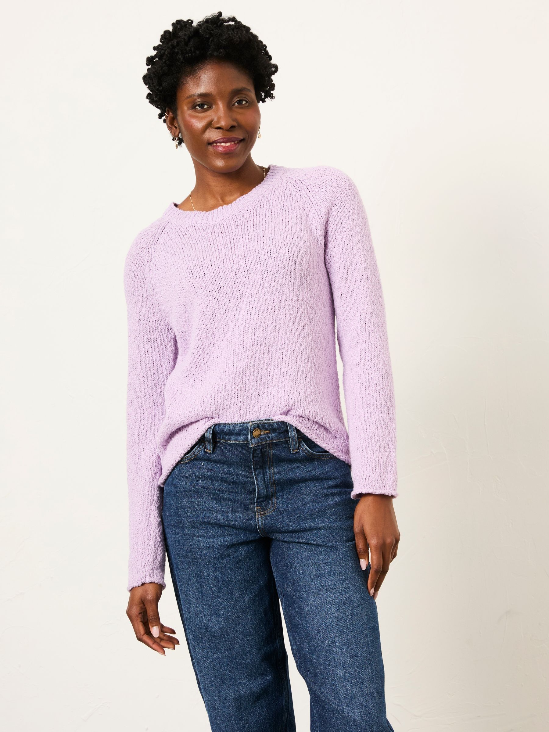 Sophia Lilac Purple Knitted Slub Jumper | FatFace USA