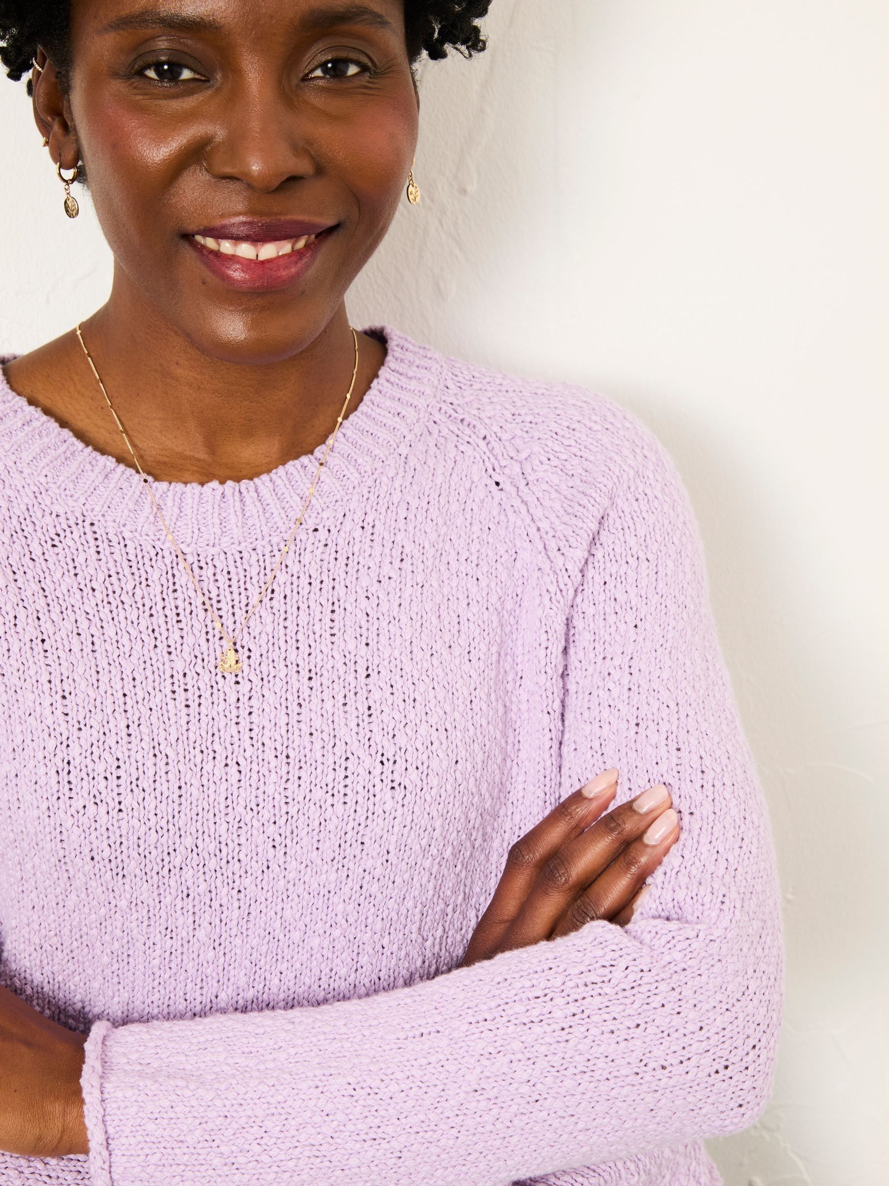 Sophia Lilac Purple Knitted Slub Jumper | FatFace USA