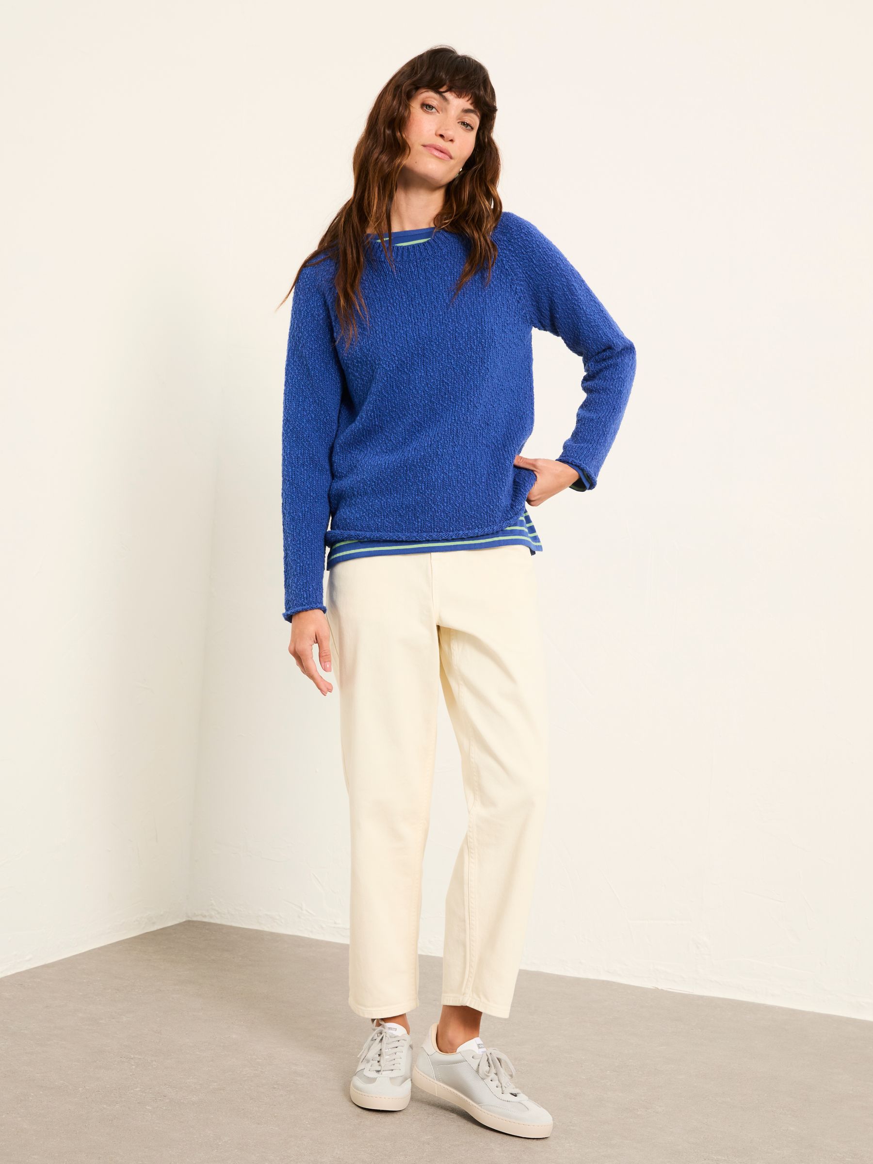Sophia Cobalt Blue Knitted Slub Jumper - Image 3 of 6