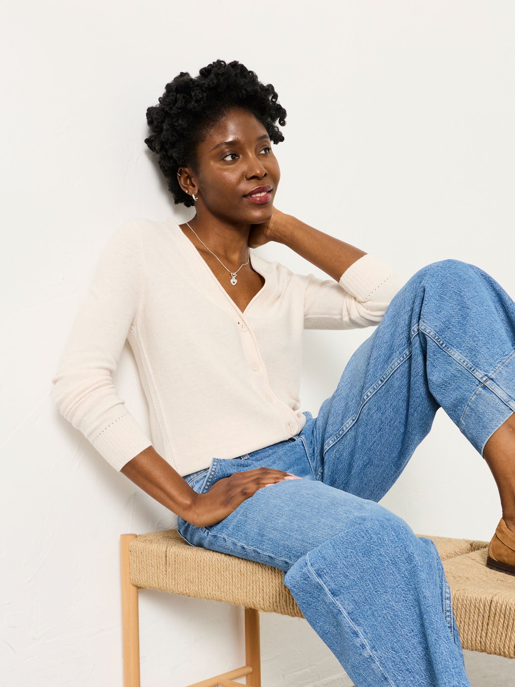 Lucee Oatmeal Knitted Cardigan | FatFace