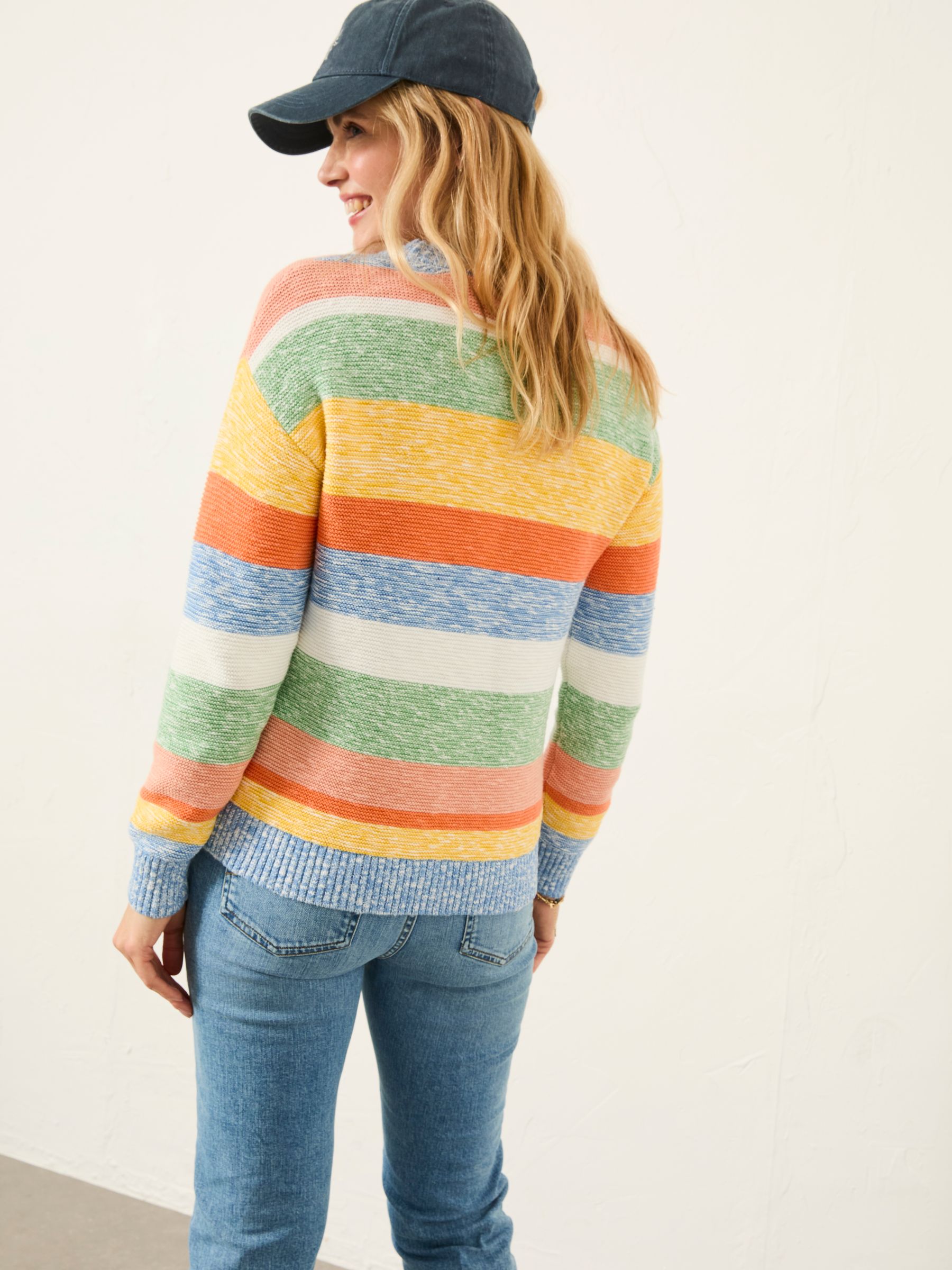 Blue Knitted Surf Stripe Crew Jumper - Image 2 of 5