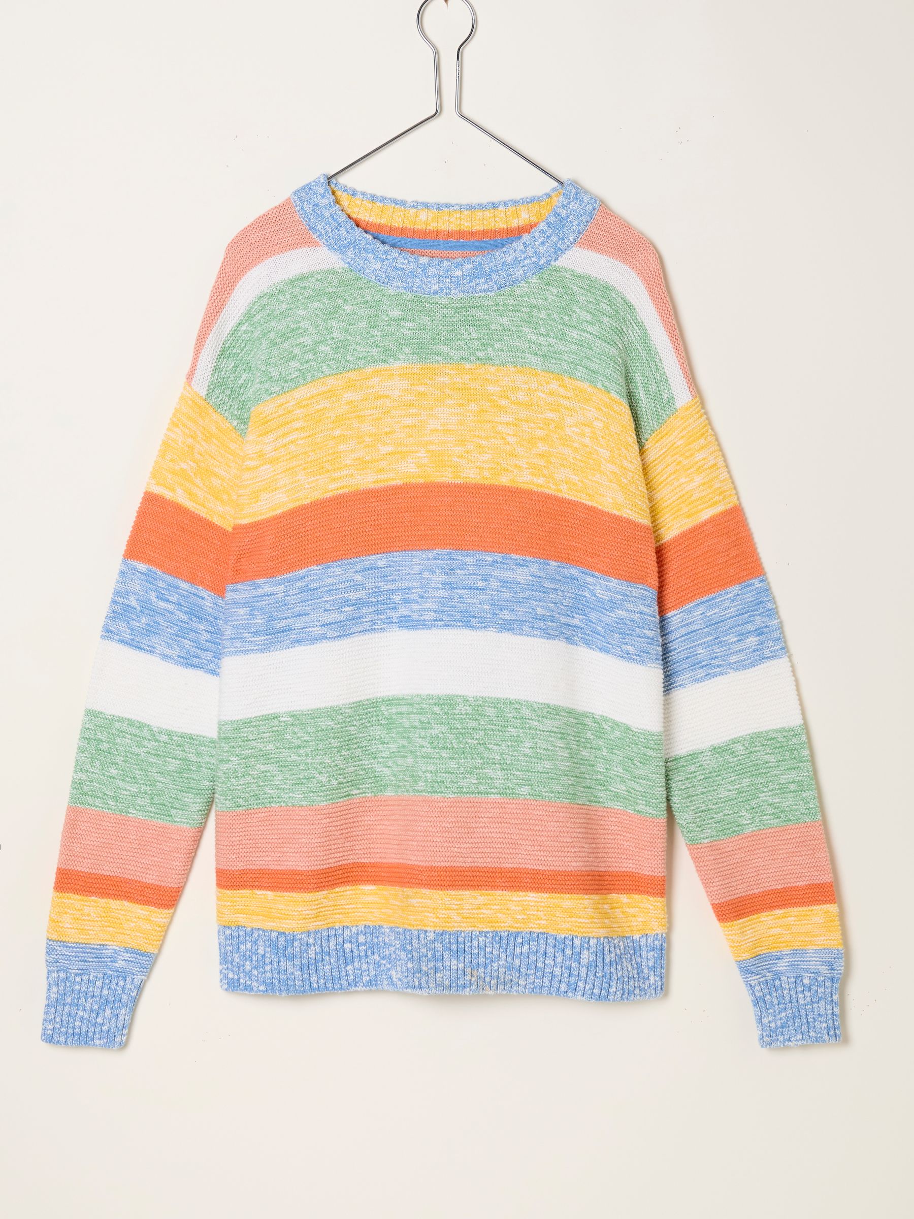 Blue Knitted Surf Stripe Crew Jumper - Image 5 of 5