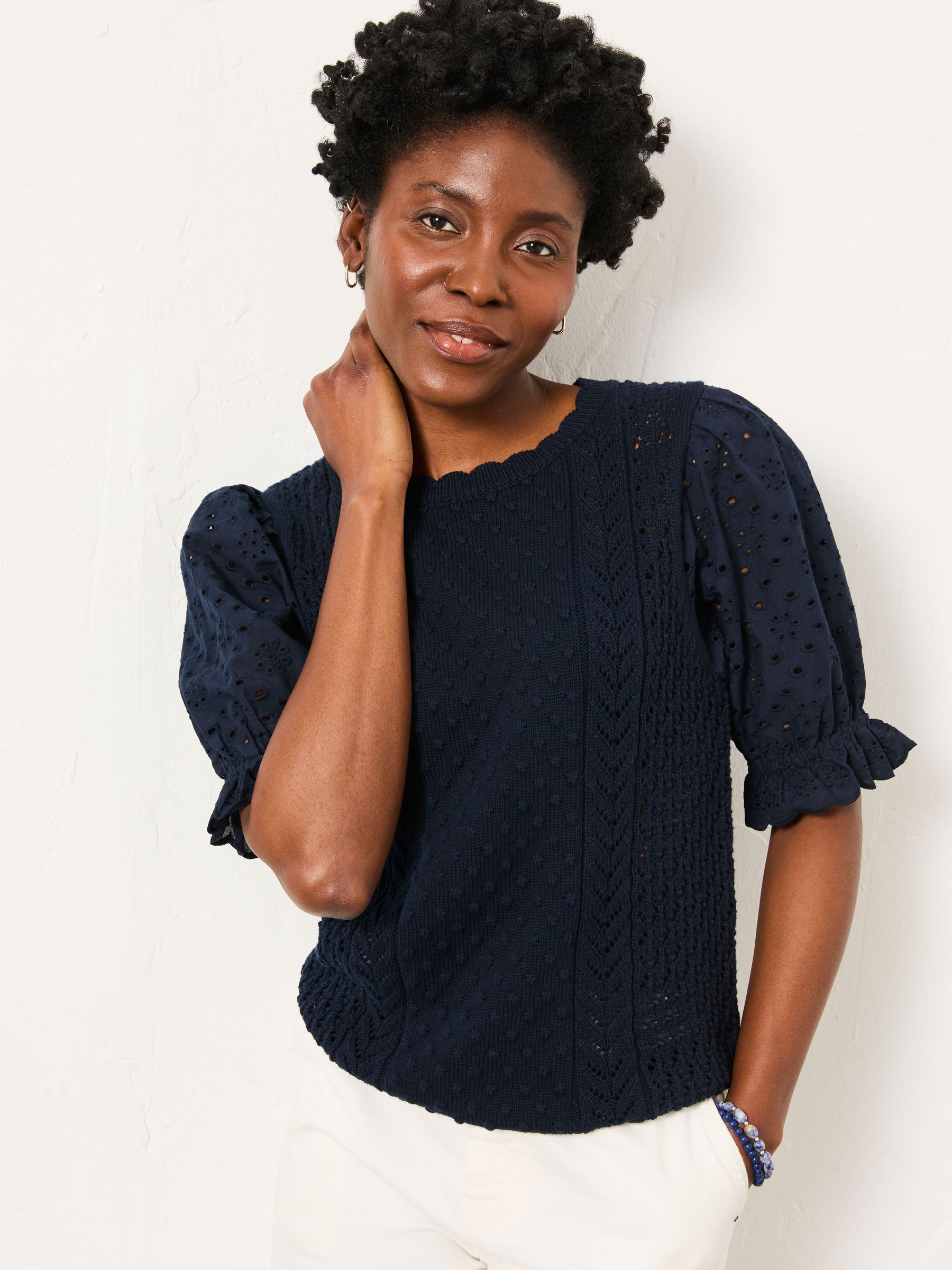 Knitted And Woven Top