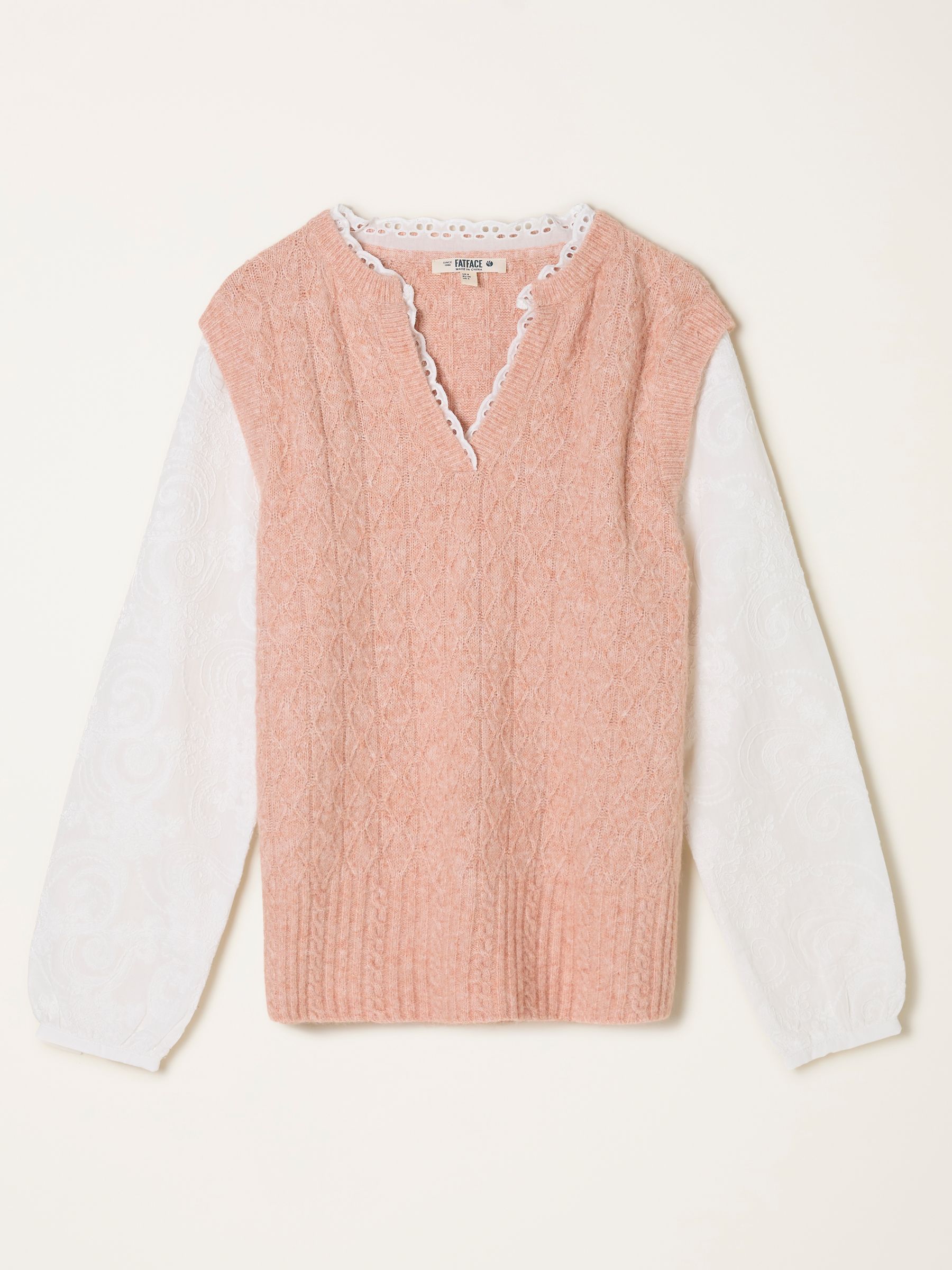 Leoni Pink Knitted and Woven 2in1 Top - Image 6 of 6