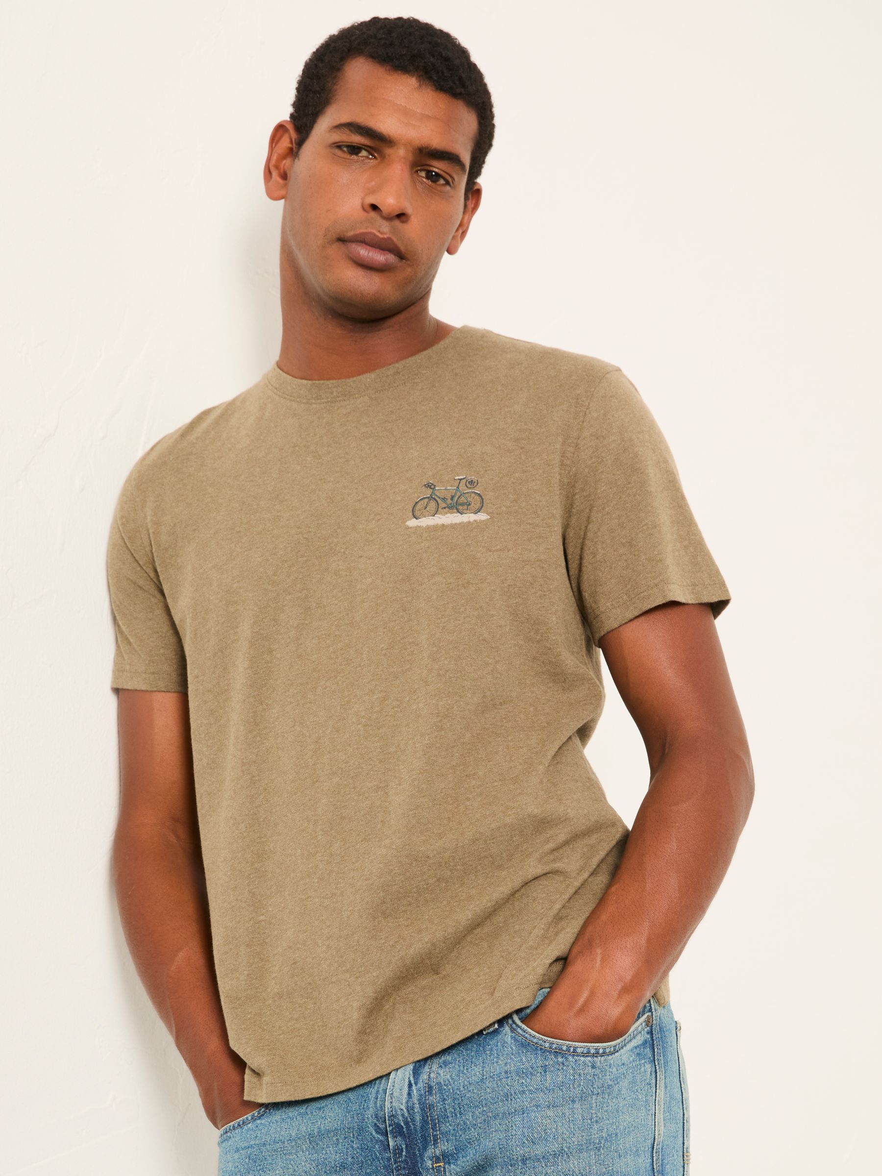 Khaki Green Snow Bike Graphic T-Shirt - Image 1 of 5
