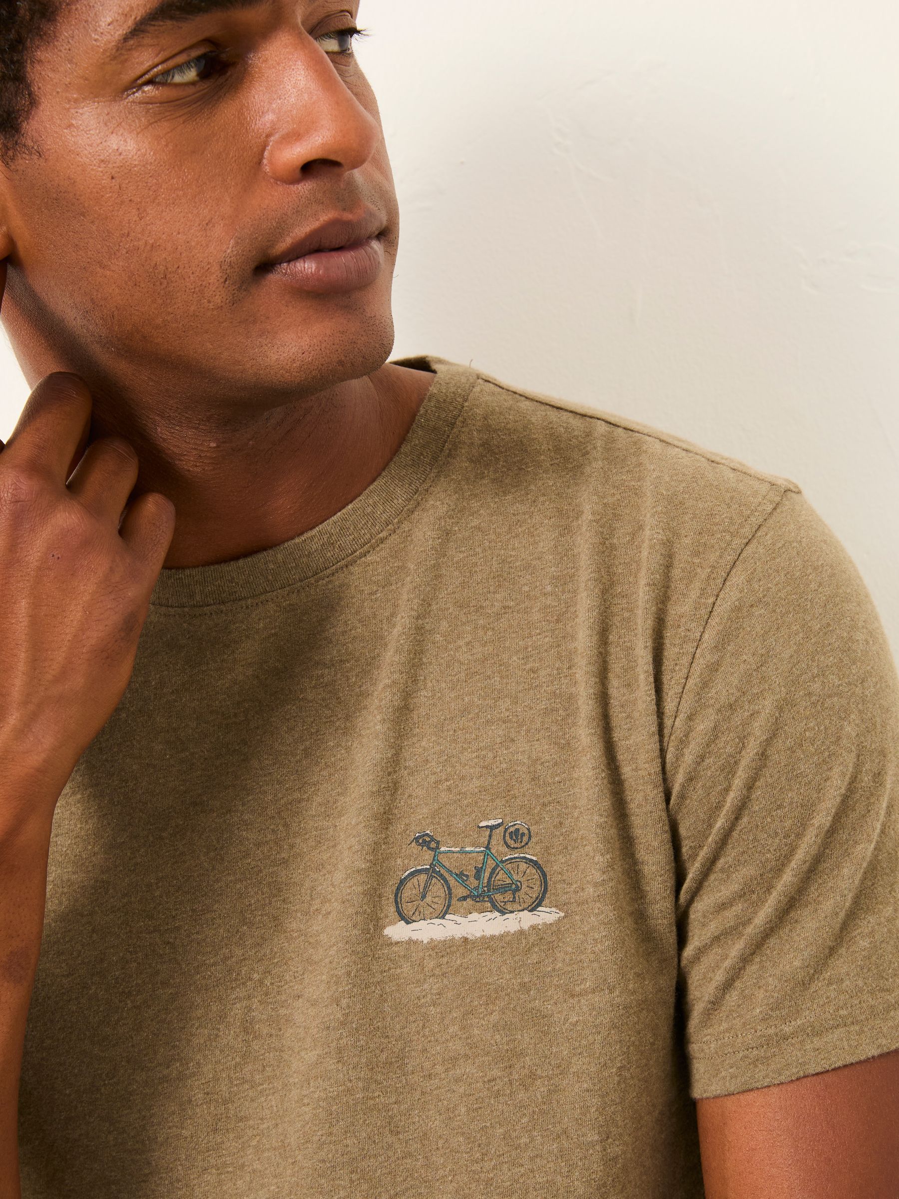 Khaki Green Snow Bike Graphic T-Shirt - Image 4 of 5