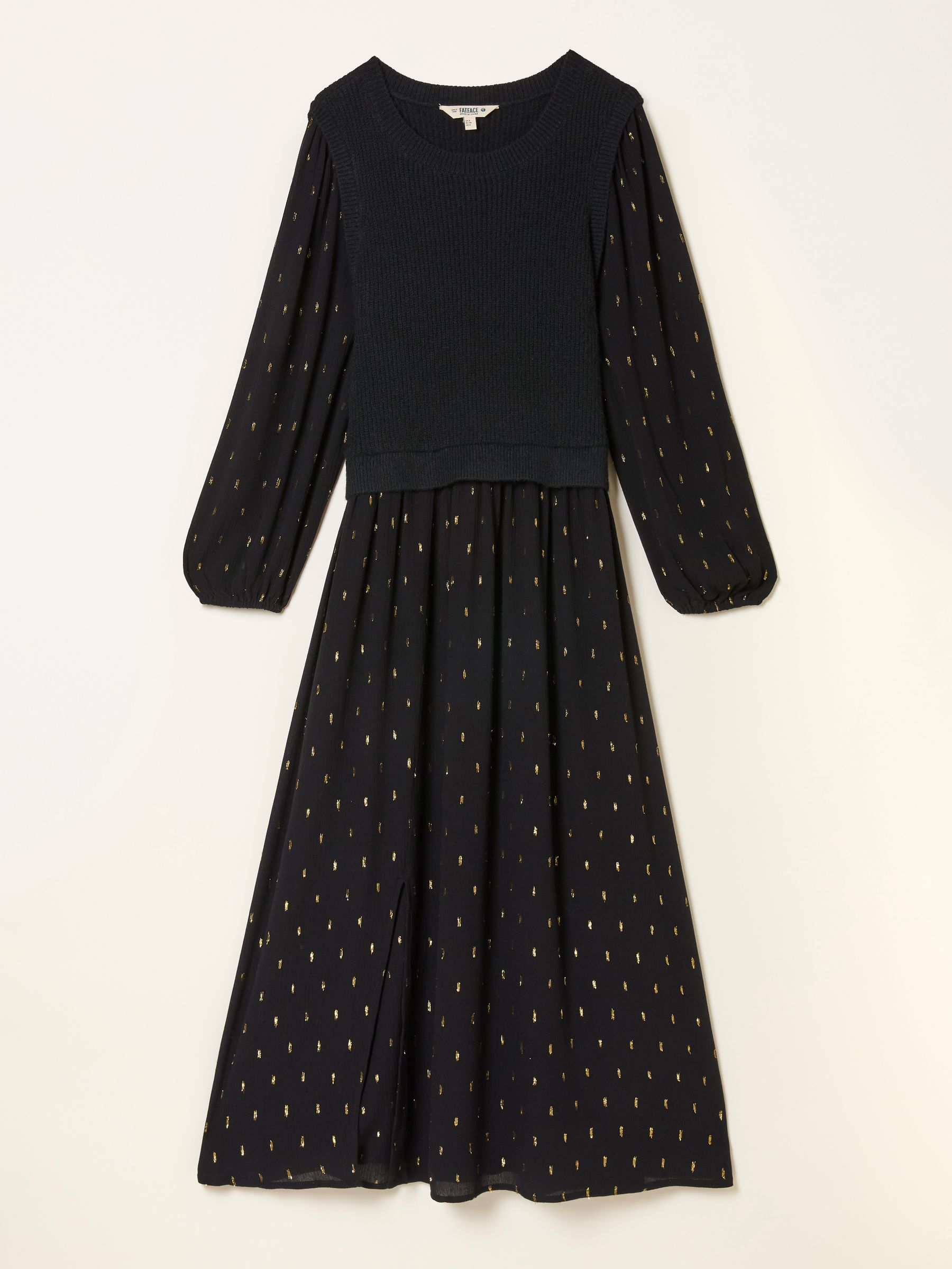 Laura Black Regular 2 in 1 Metallic Dress - Image 5 of 5
