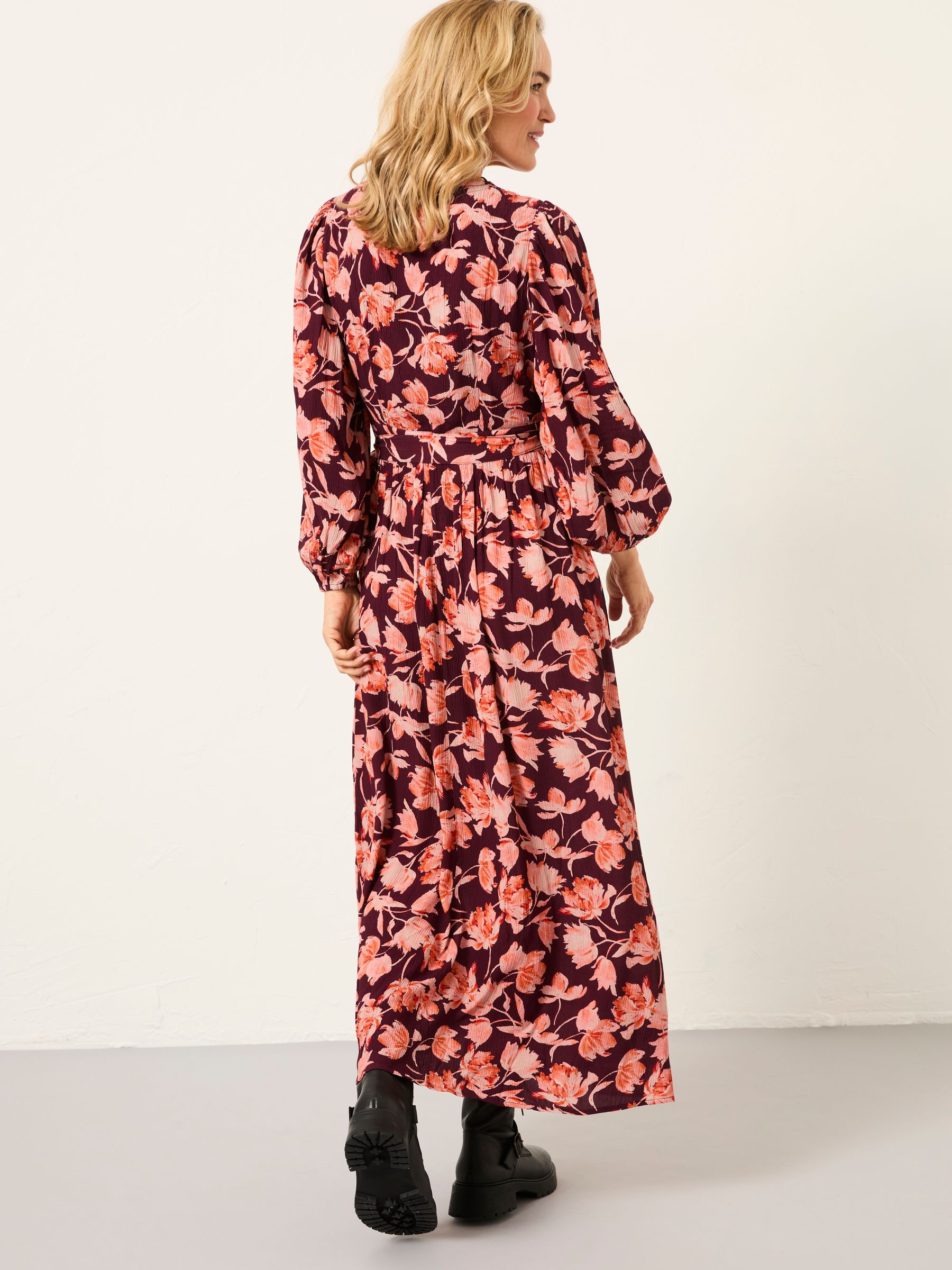 Lottie Claret Winter Floral Regular Maxi Dress - Image 2 of 5