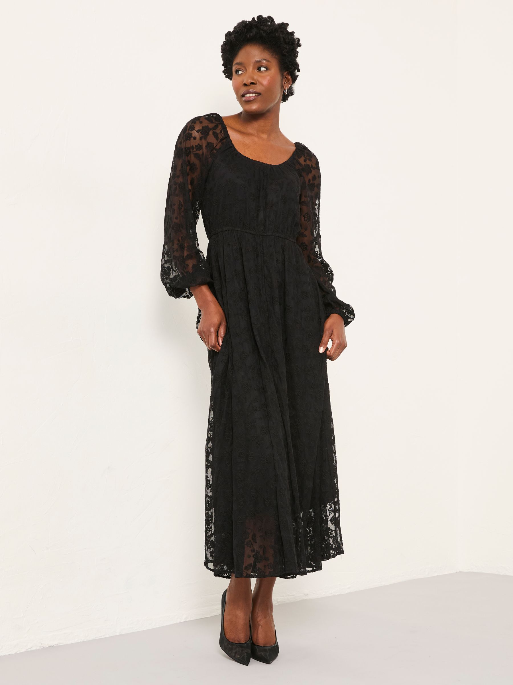 Maude Black Regular Lace Midi Dress - Image 2 of 7