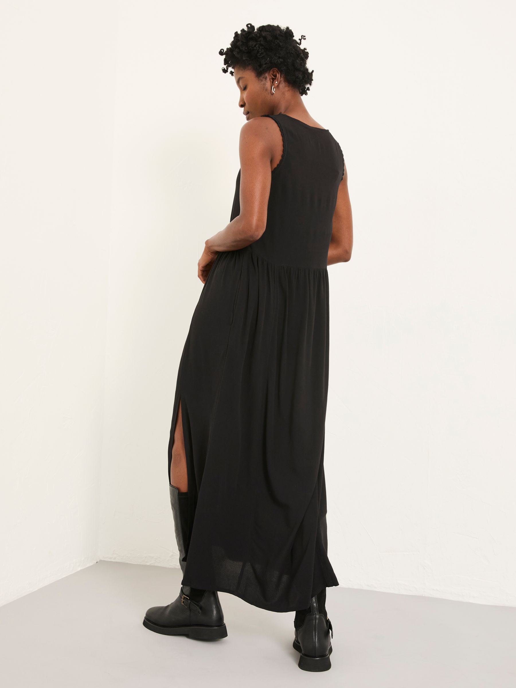 Aileen Black Regular Slip Midi Dress - Image 2 of 6