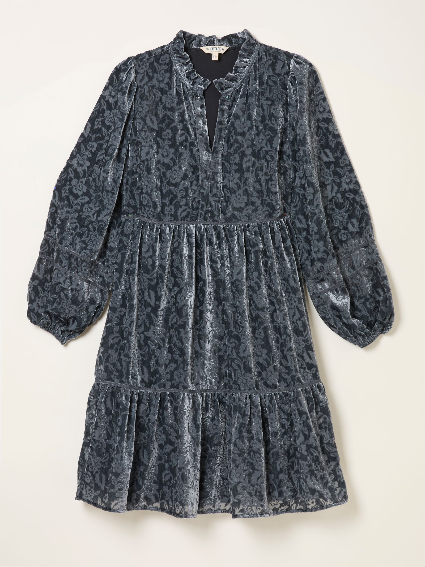 Riley Dark Grey Regular Devore Dress - Image 6 of 6