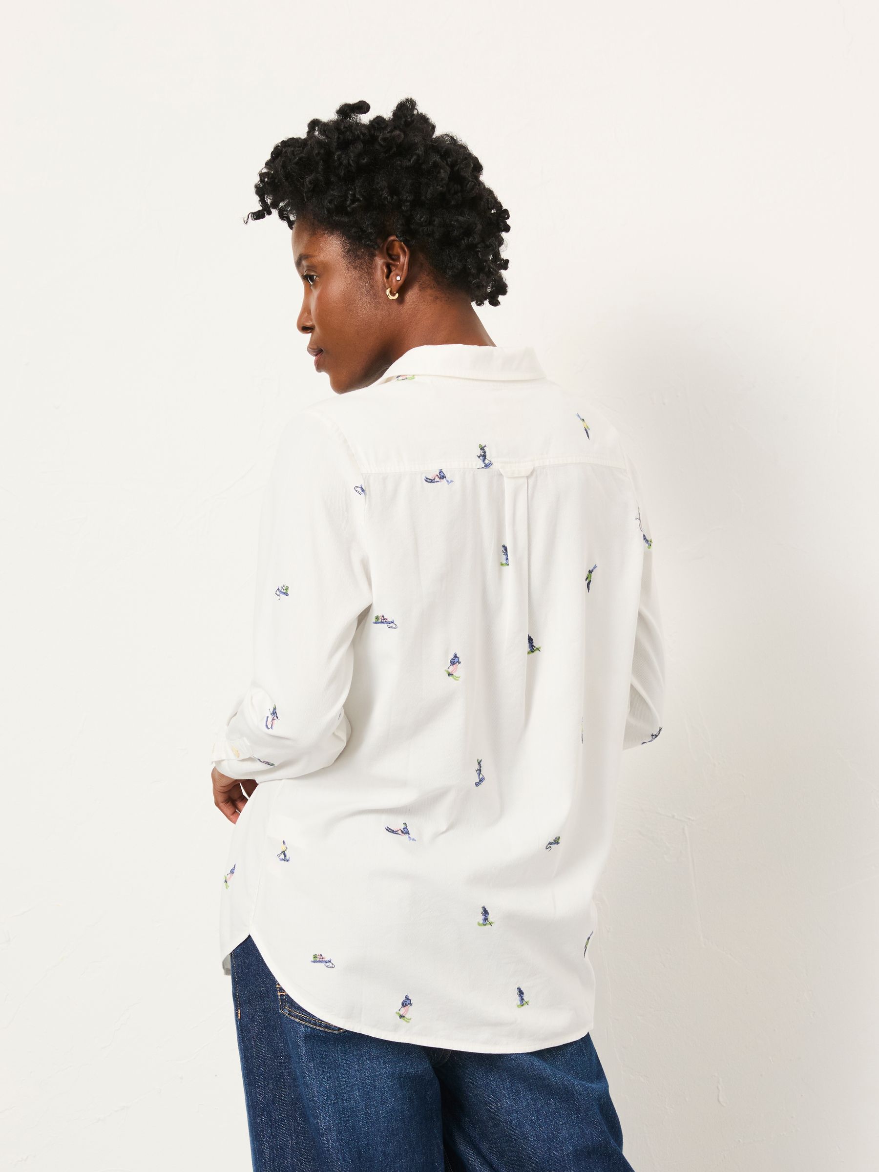 Olivia Ivory Embroidered Skiers Shirt - Image 2 of 6