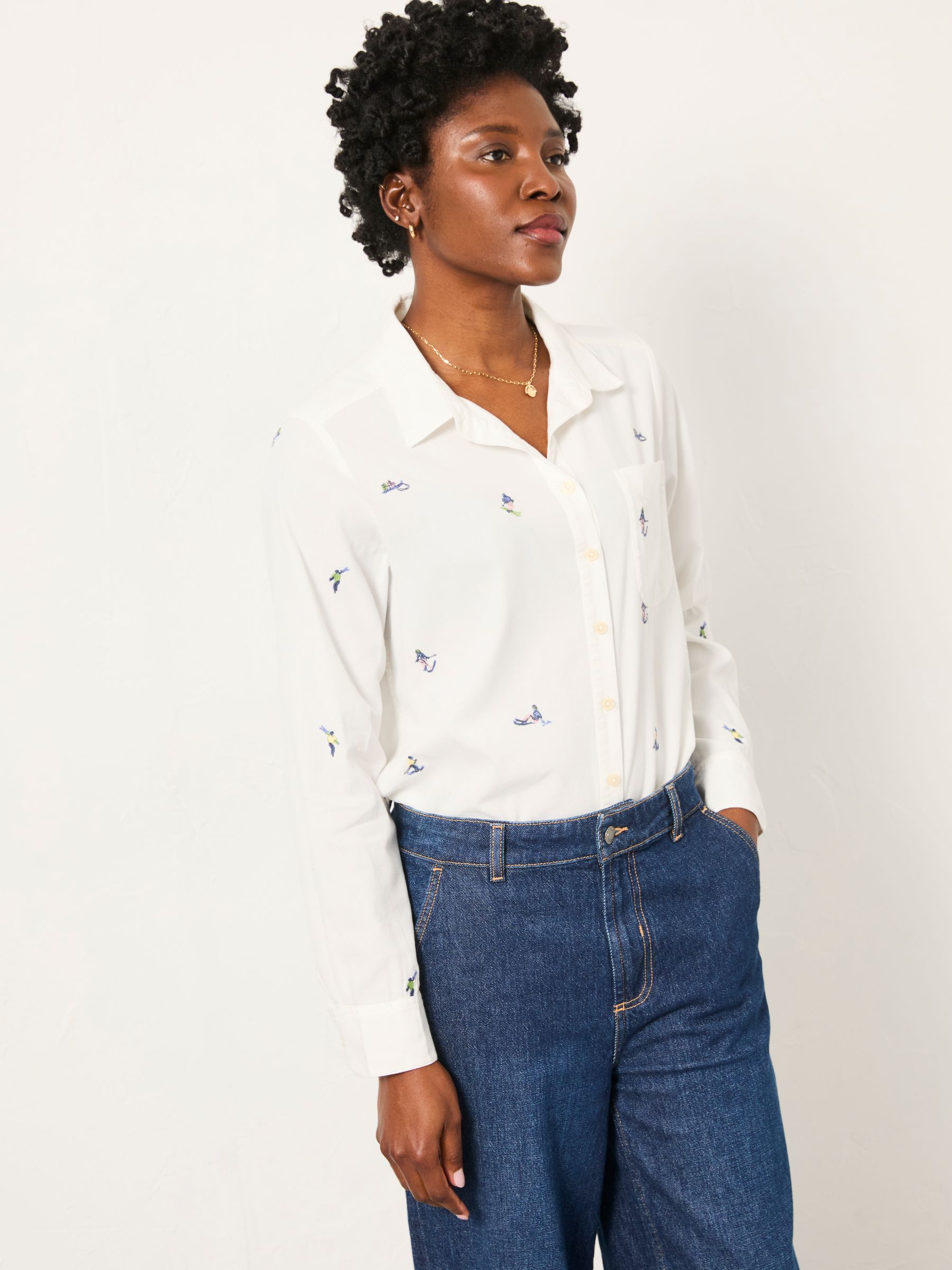 Olivia Ivory Embroidered Skiers Shirt - Image 3 of 6