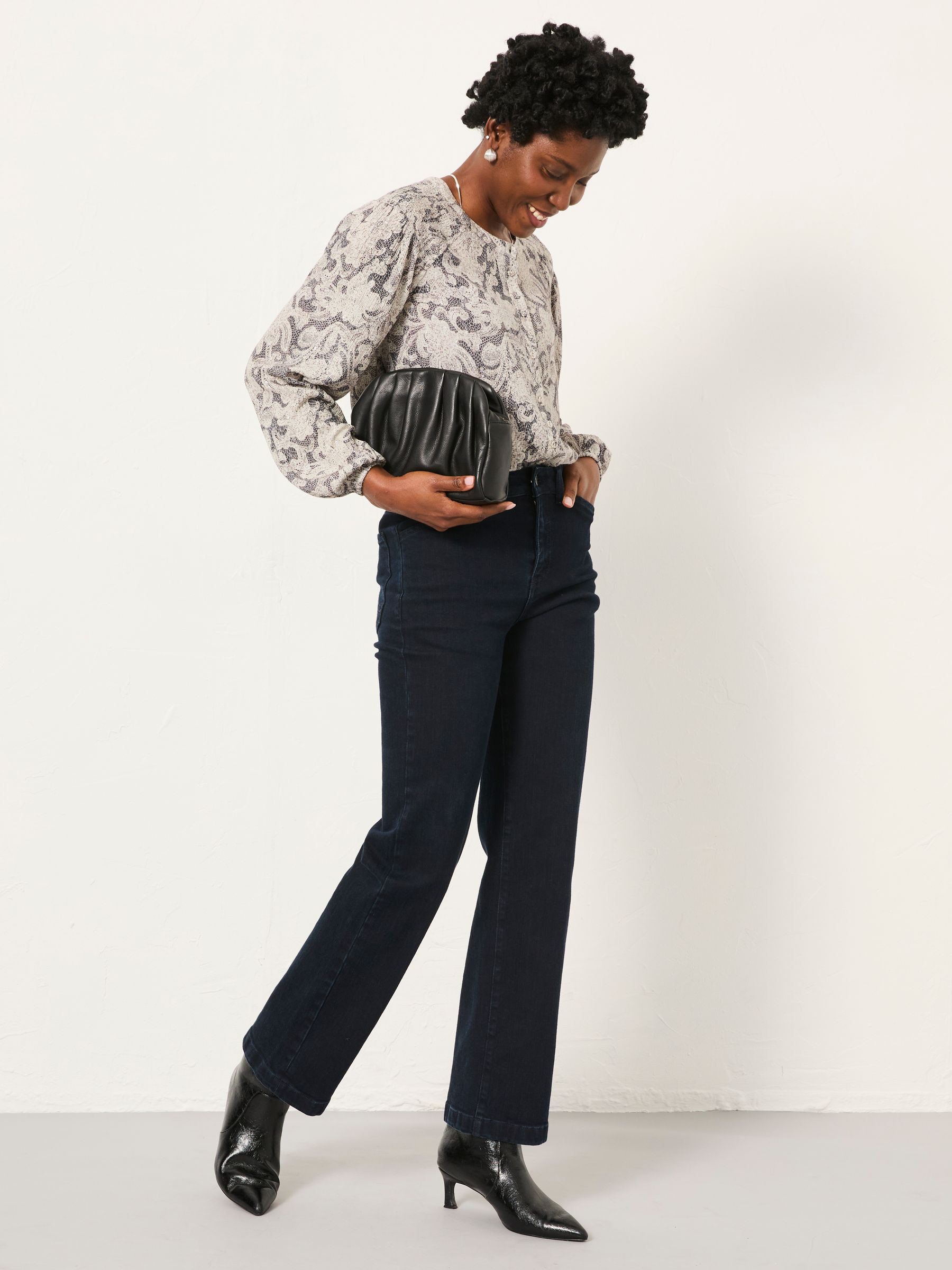 Faye Charcoal Grey Decorative Floral Tunic - Image 3 of 6