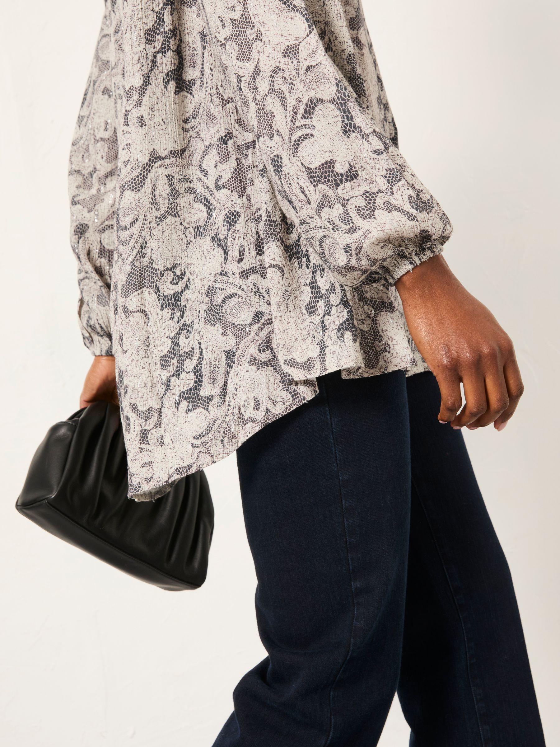 Faye Charcoal Grey Decorative Floral Tunic - Image 4 of 6
