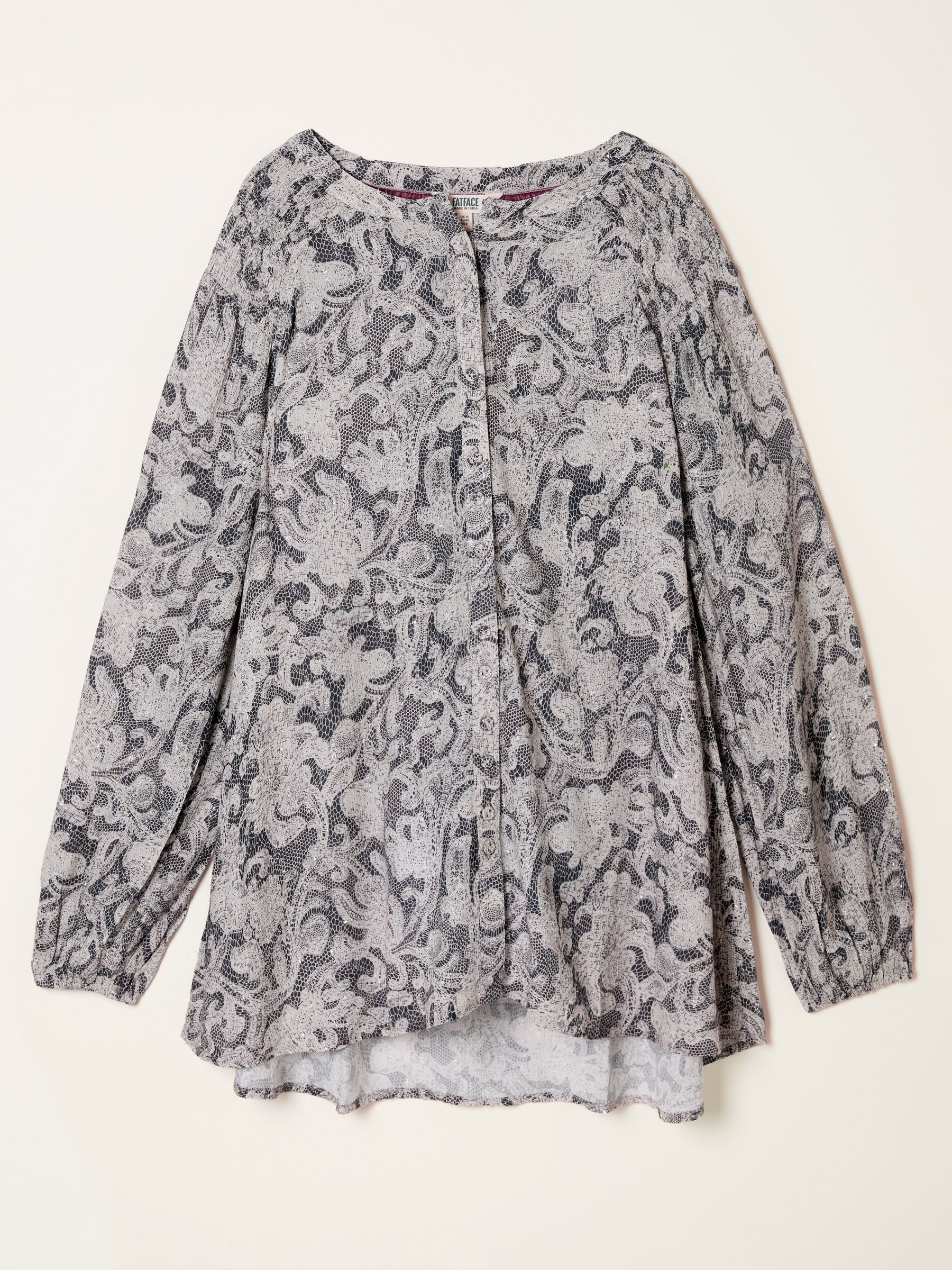 Faye Charcoal Grey Decorative Floral Tunic - Image 6 of 6
