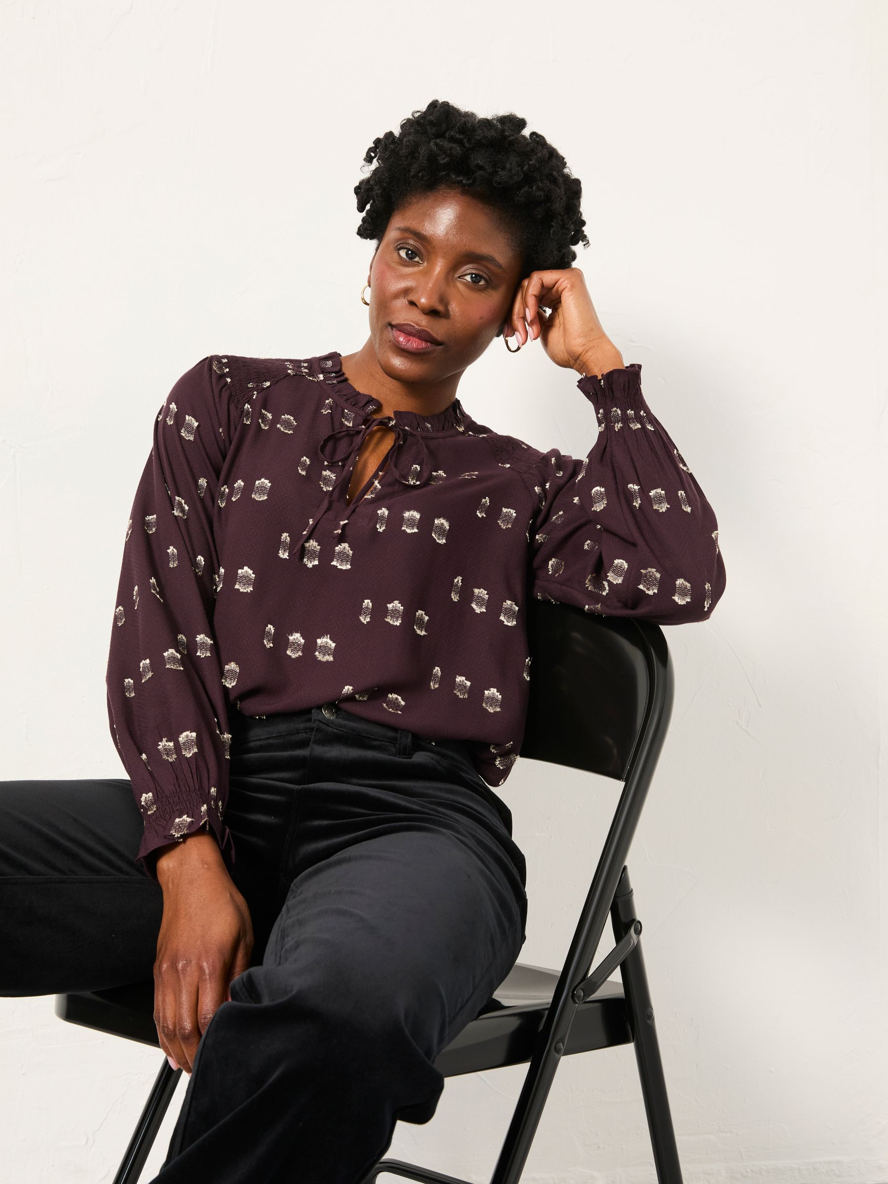 Lucy Black Metallic Blouse - Image 4 of 5