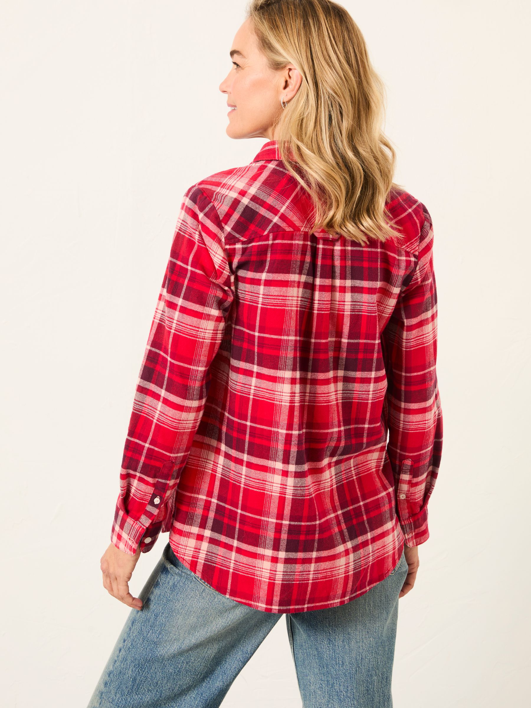 Olivia Red Long Sleeve Check Shirt | FatFace
