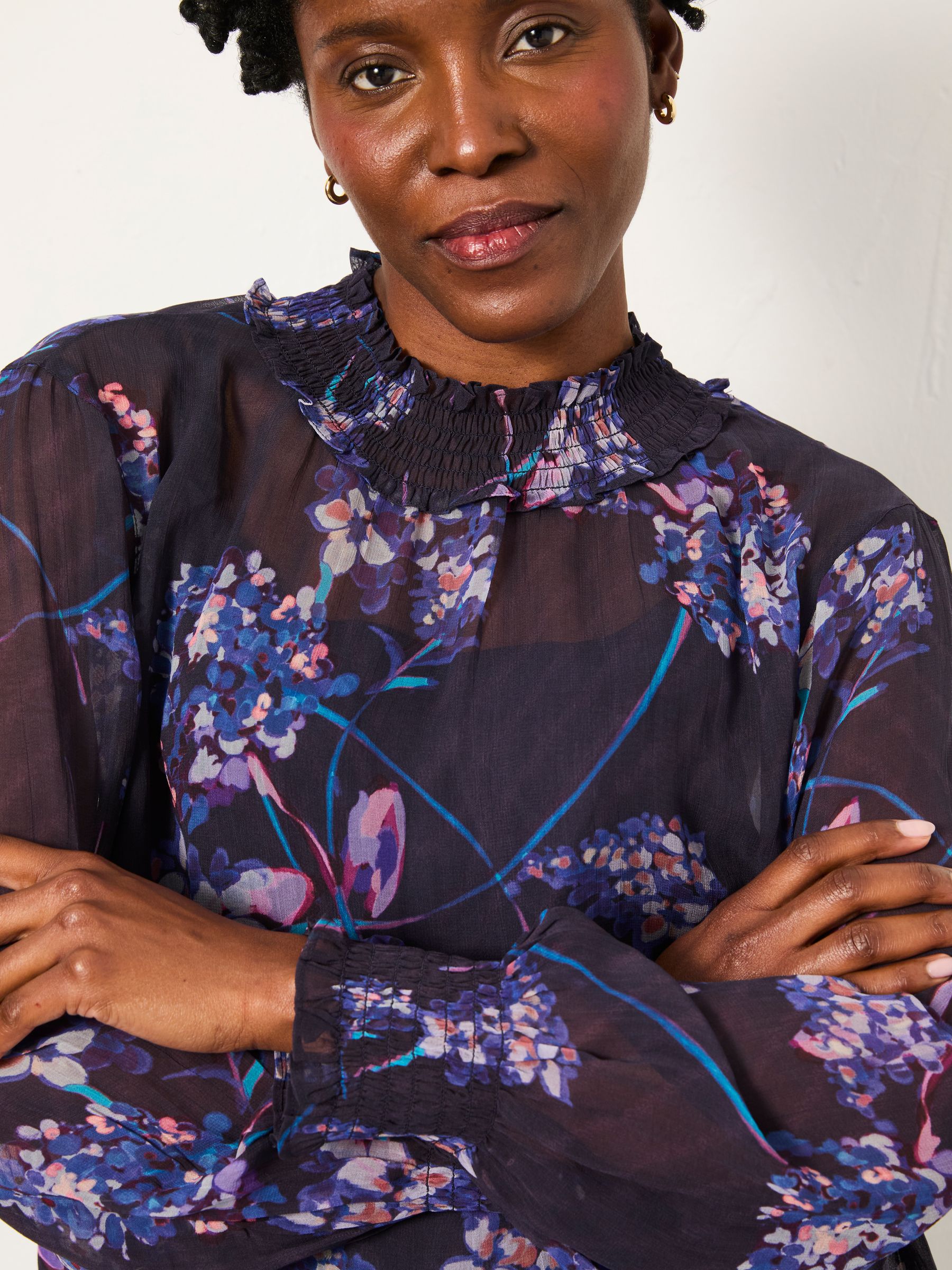 Jaclyn Dark Purple Heritage Floral Blouse - Image 3 of 5