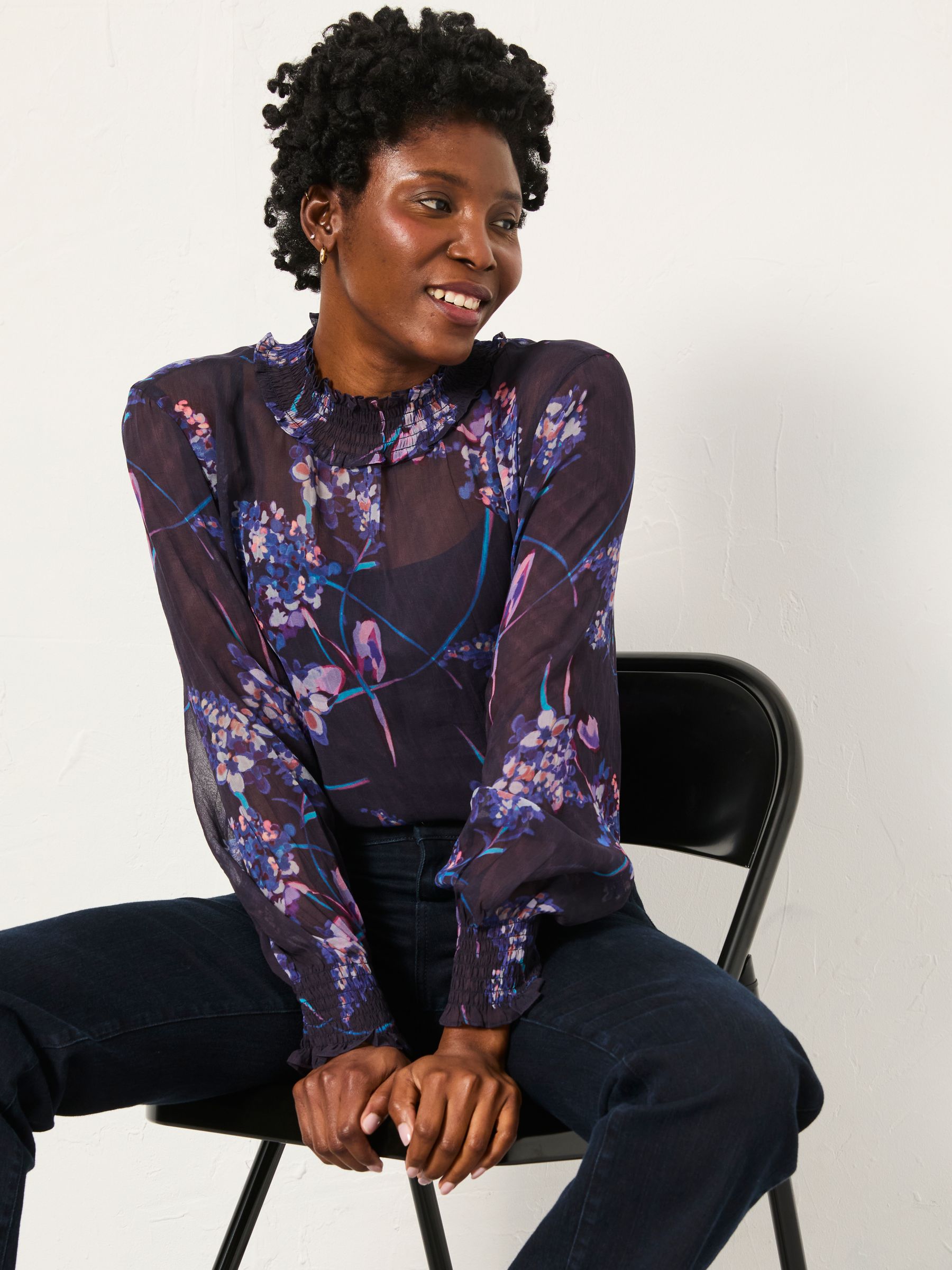 Jaclyn Dark Purple Heritage Floral Blouse - Image 4 of 5