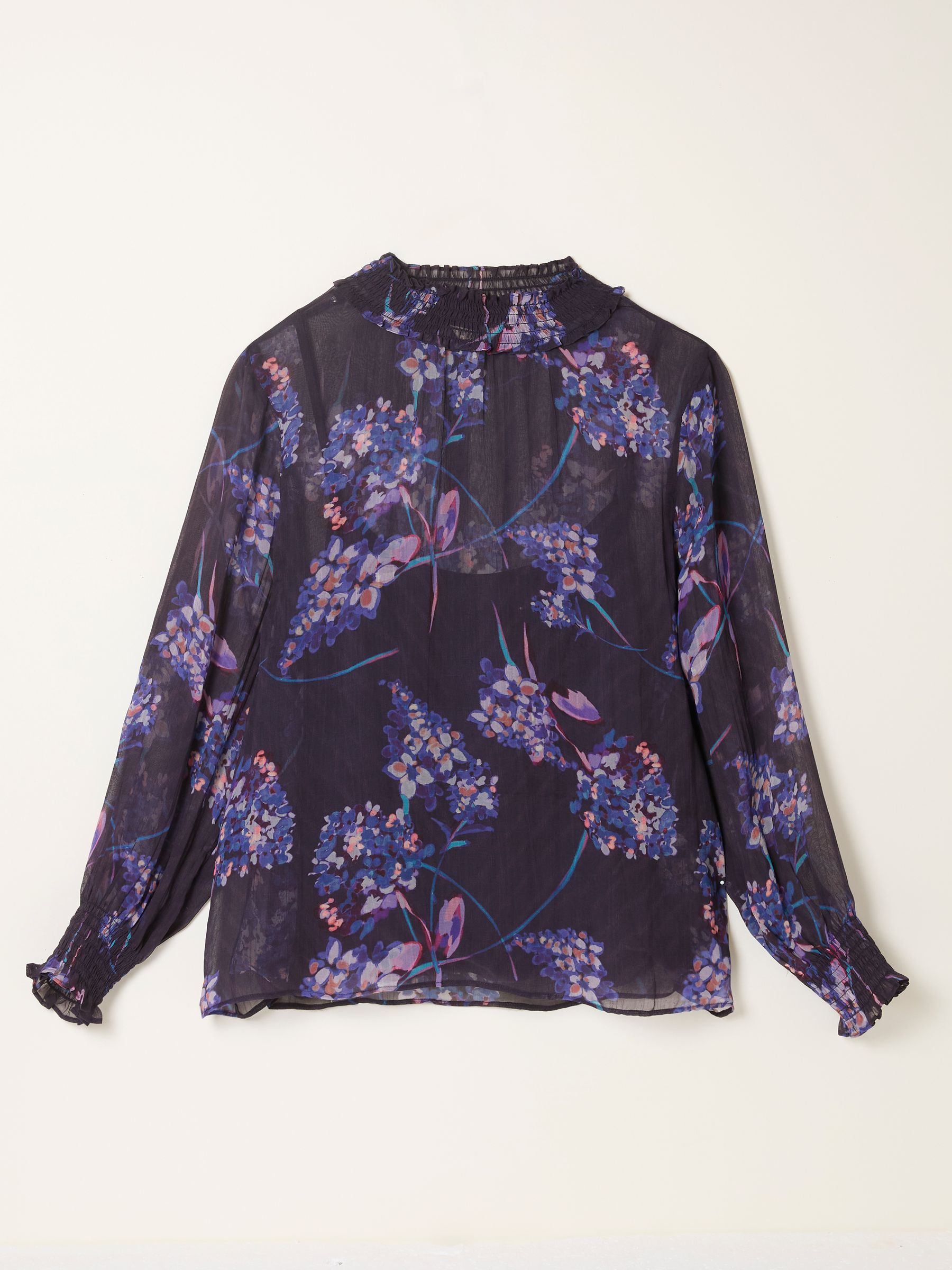 Jaclyn Dark Purple Heritage Floral Blouse - Image 5 of 5 Jaclyn Dark Purple Heritage Floral Blouse - Image 5 of 5