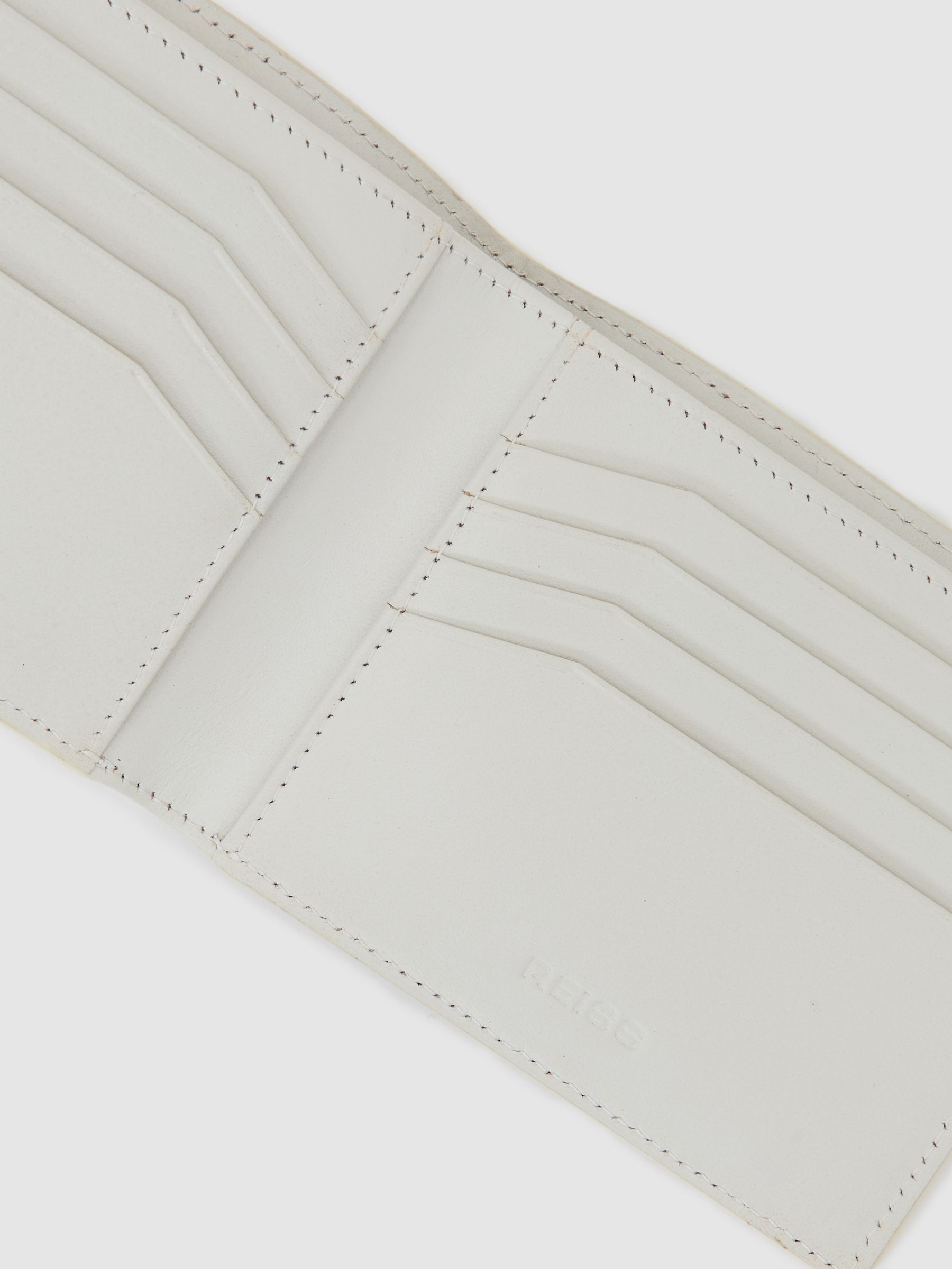 Leather Woven Billfold Wallet in Off White - image 1