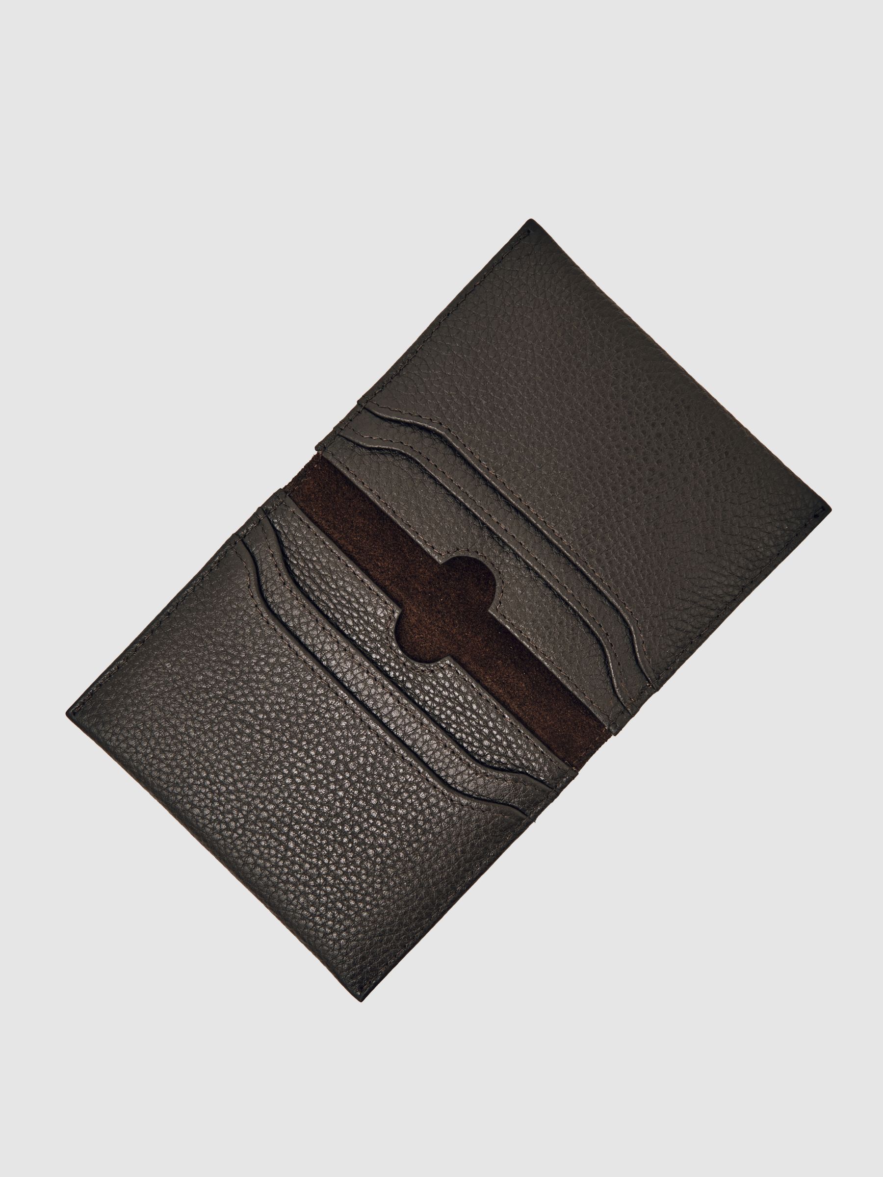 Leather Bi-Fold Cardholder in Dark Brown - Image 2 of 3
