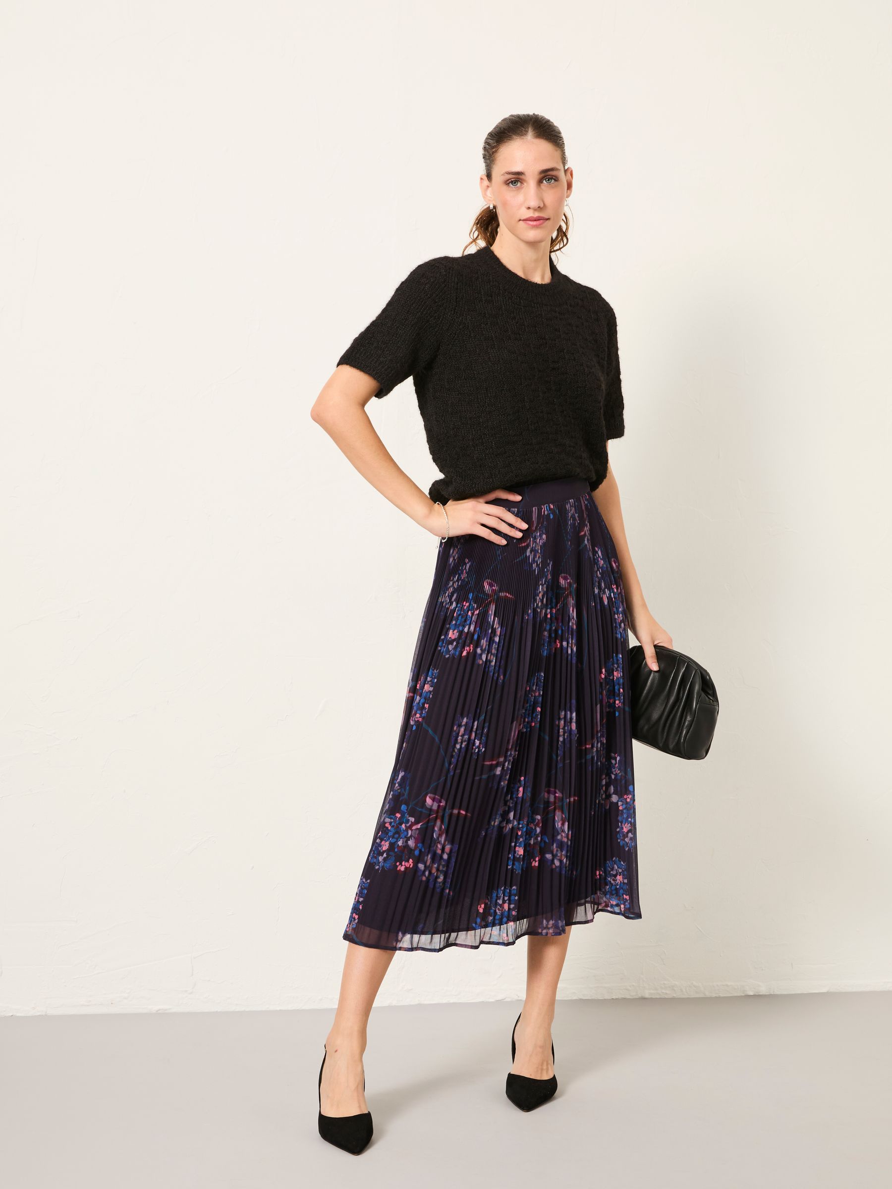Paignton Dark Purple Heritage Floral Maxi Skirt - Image 3 of 6
