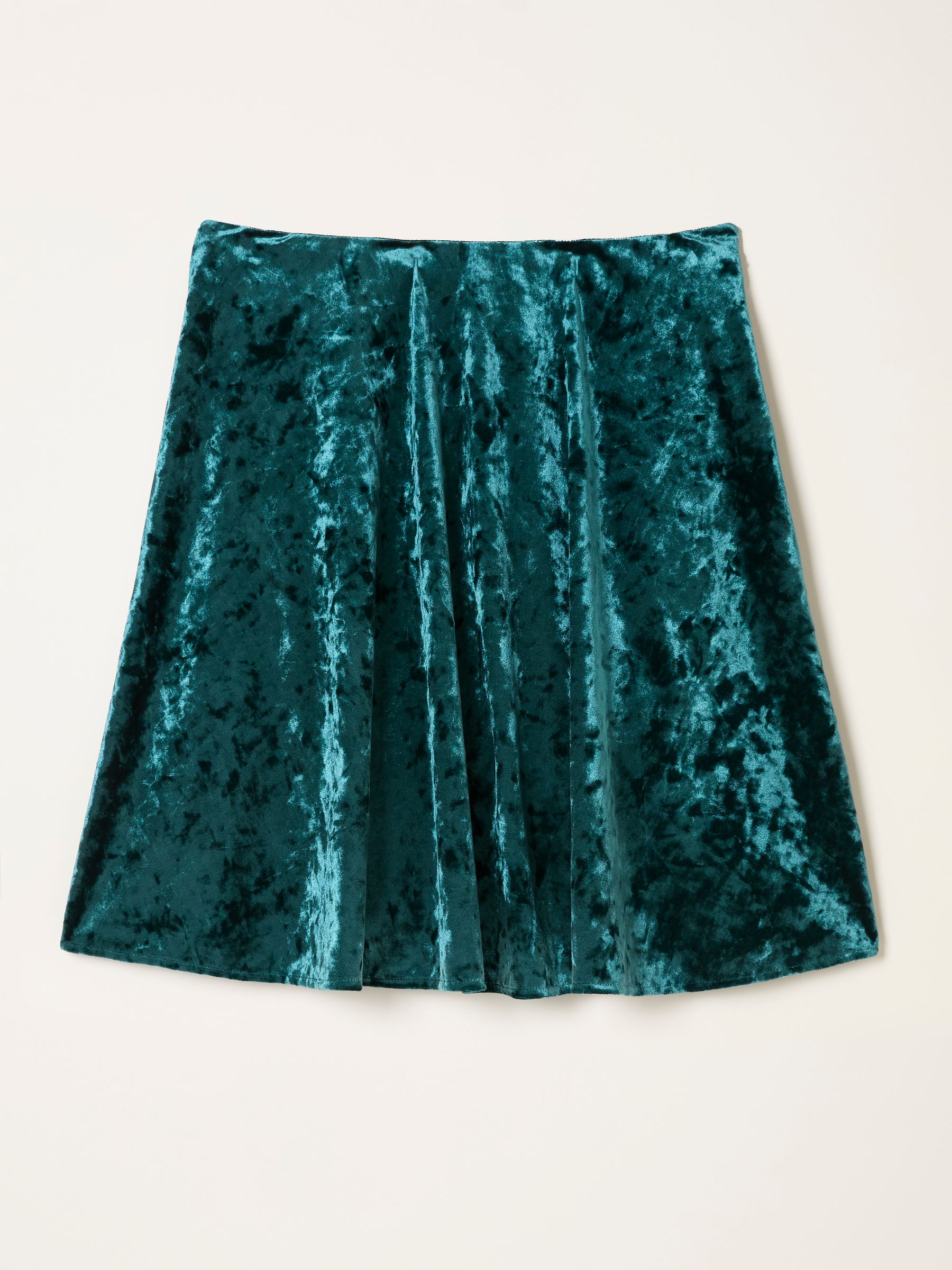 Jess Teal Blue Velvet Skirt - Image 6 of 6