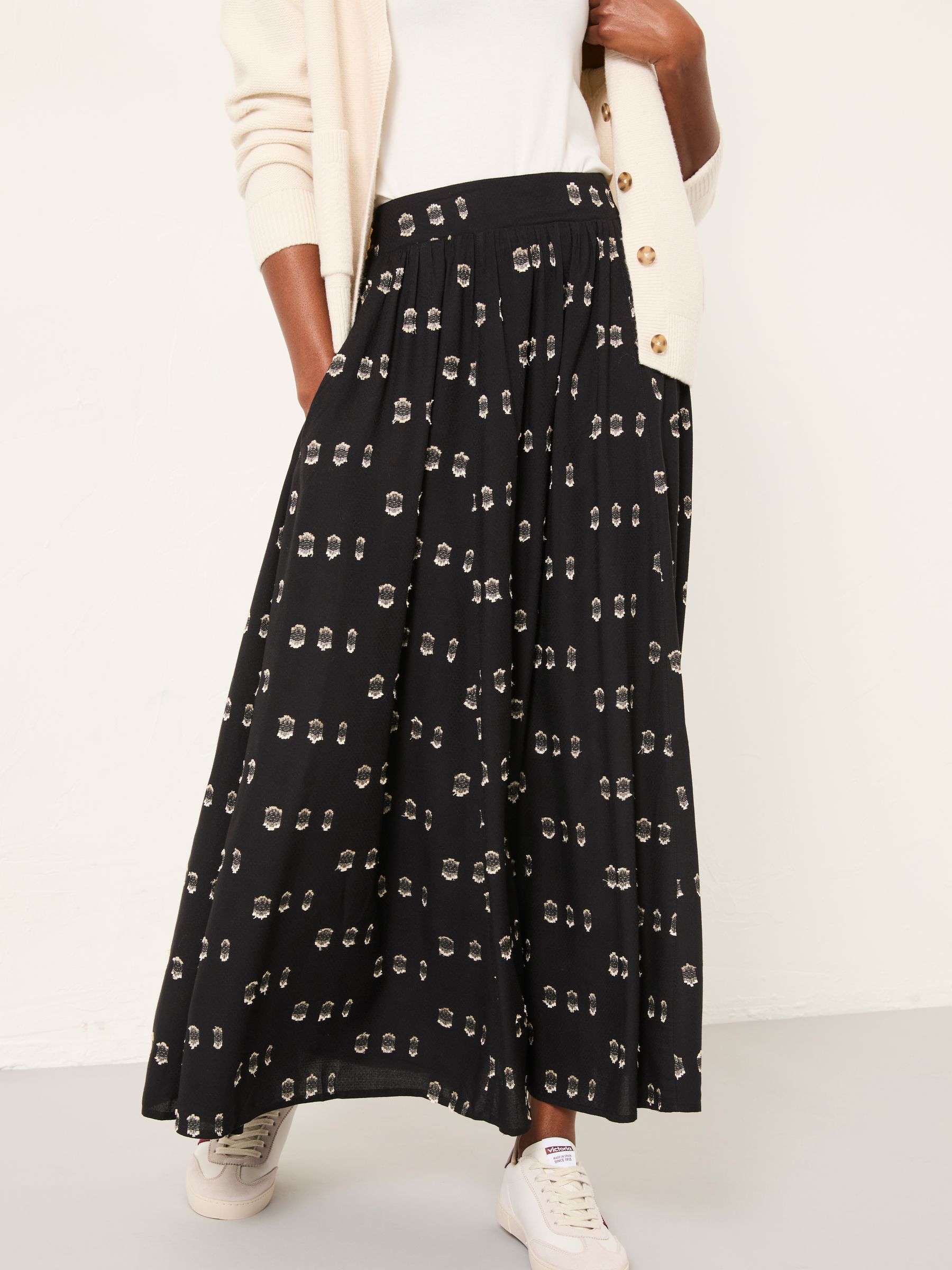 Willow Black Metallic Midi Skirt - Image 1 of 6