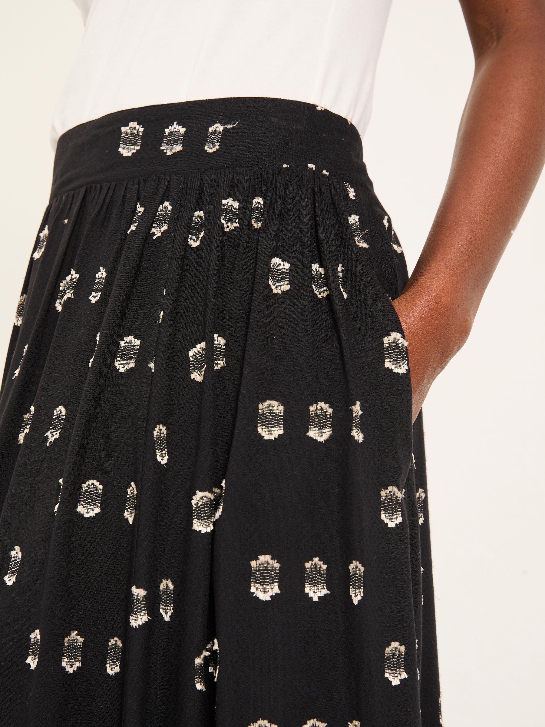 Willow Black Metallic Midi Skirt - Image 3 of 6