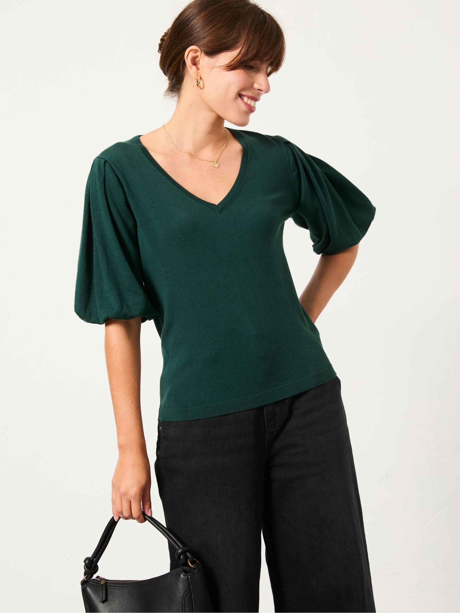 Knitted V-neck Top