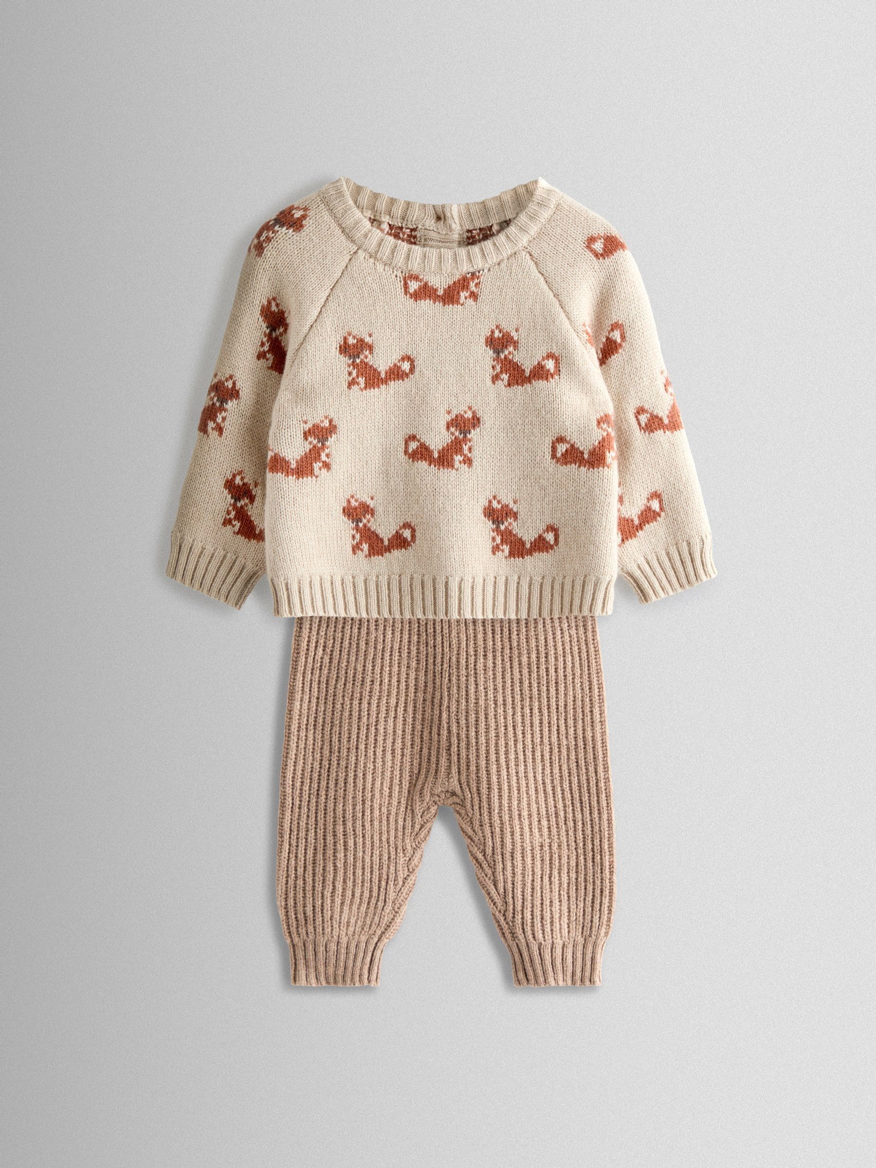 Natural Knit Top & Bottom Set - Image 1 of 6 Natural Knit Top & Bottom Set - Image 1 of 6