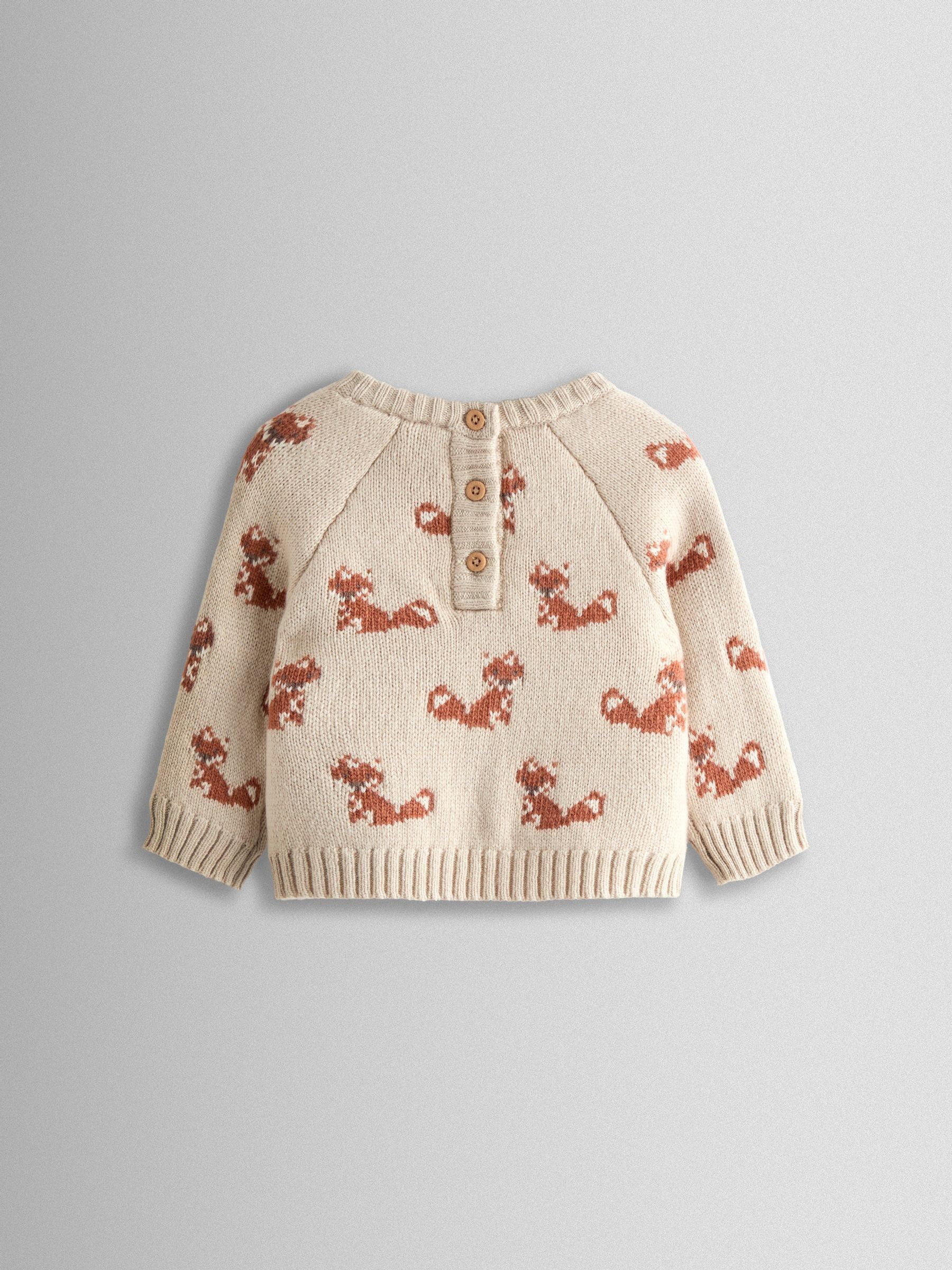Natural Fox Knit Top & Bottom Set | JoJo Maman Bébé