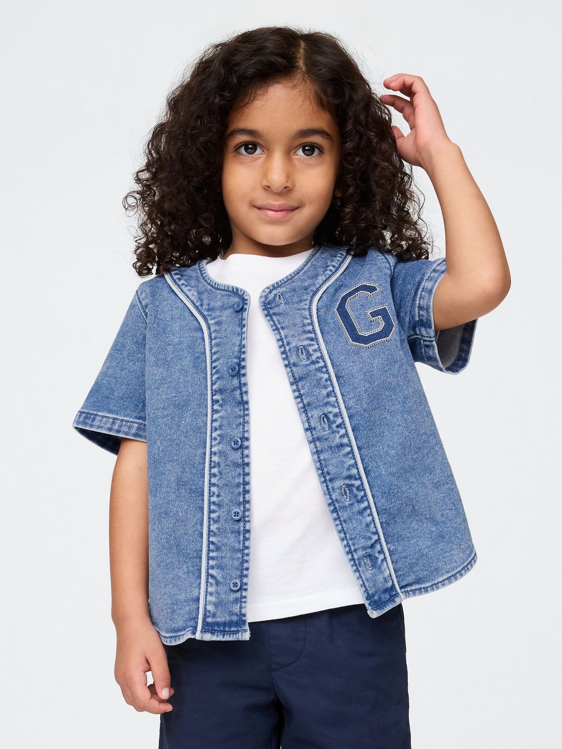 Blue Denim Logo Baseball Jersey Shirt (6mths-5yrs) - Image 1 of 3