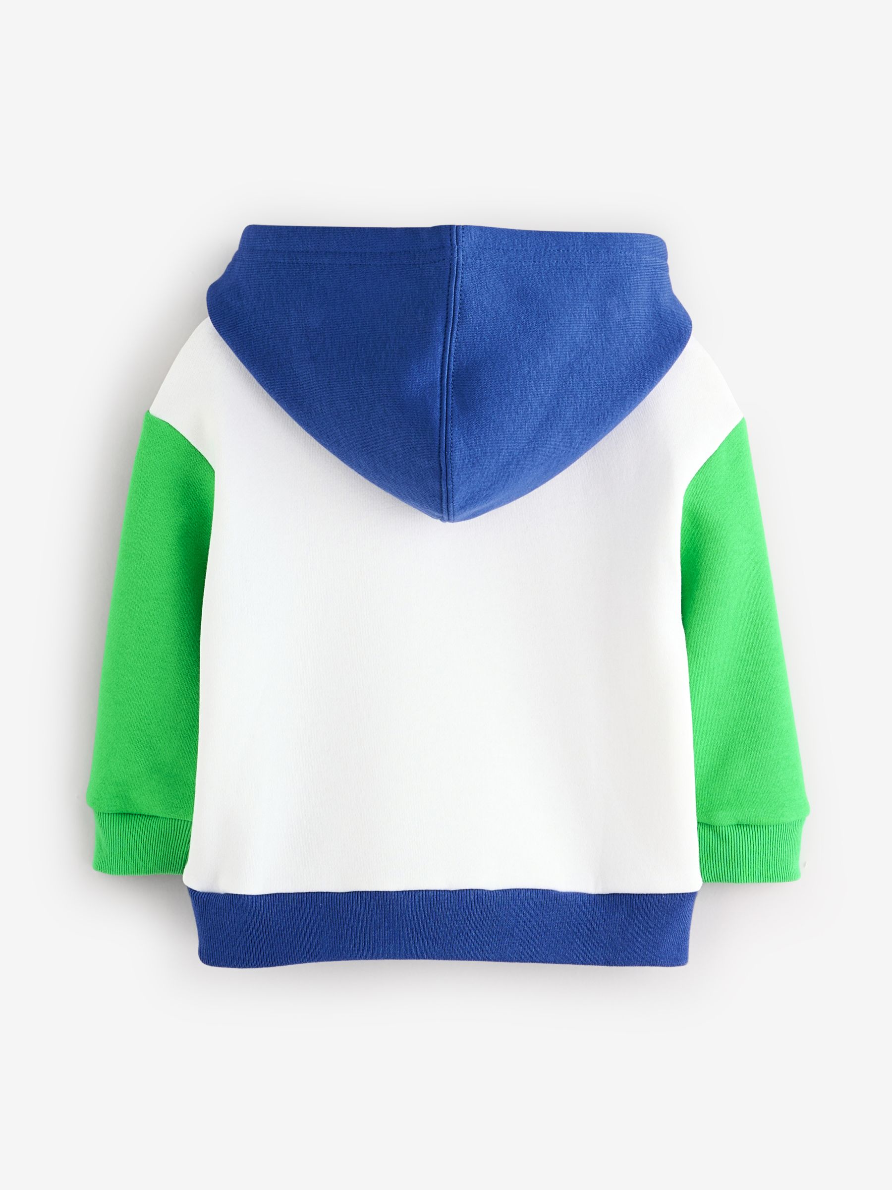 White/Blue Logo Colourblock Hoodie - Image 2 of 6