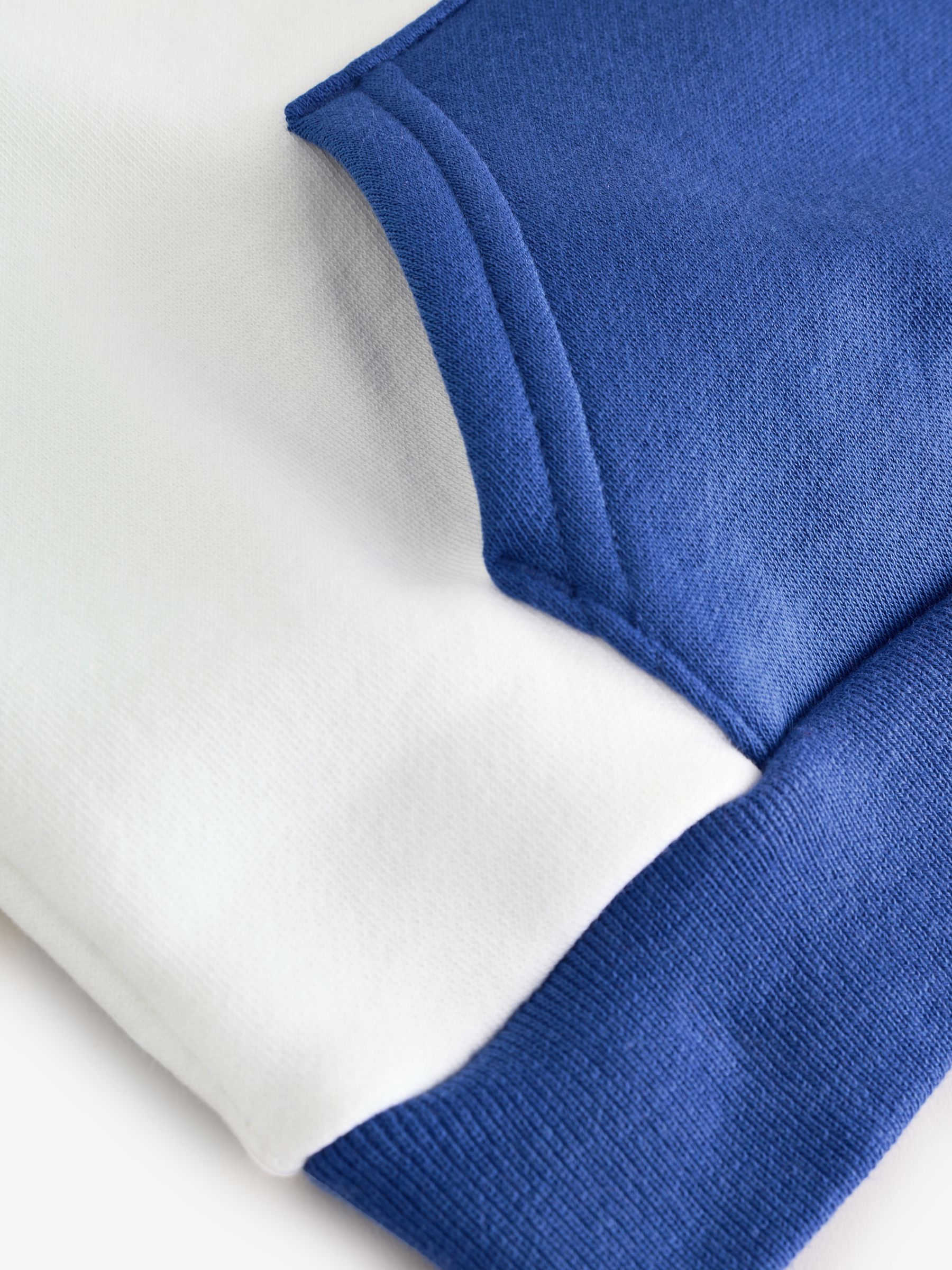 White/Blue Logo Colourblock Hoodie - Image 4 of 6