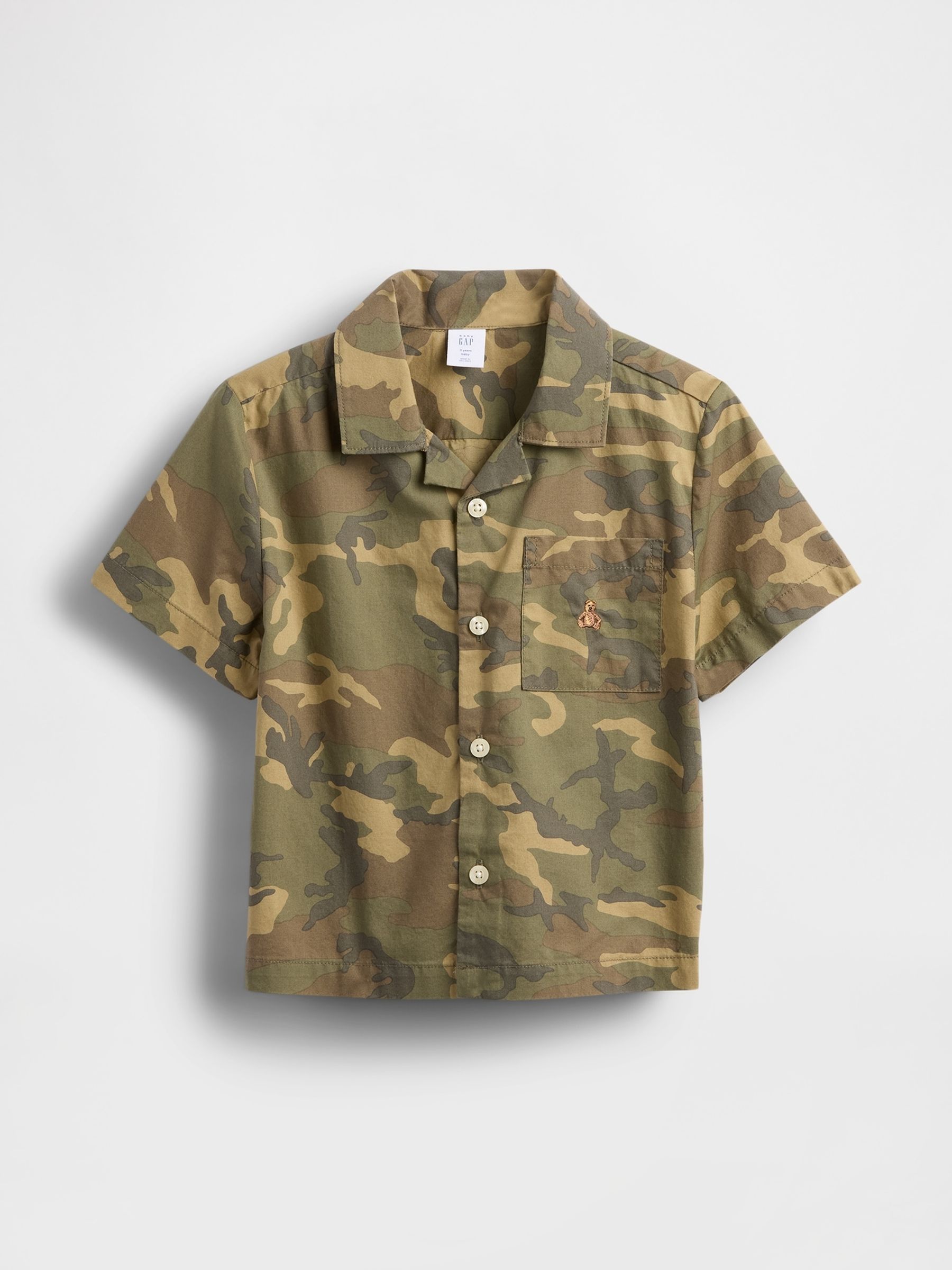 Green Camo Brannan Bear Cabana Short Sleeve Shirt (6mths-5yrs) - Image 2 of 3