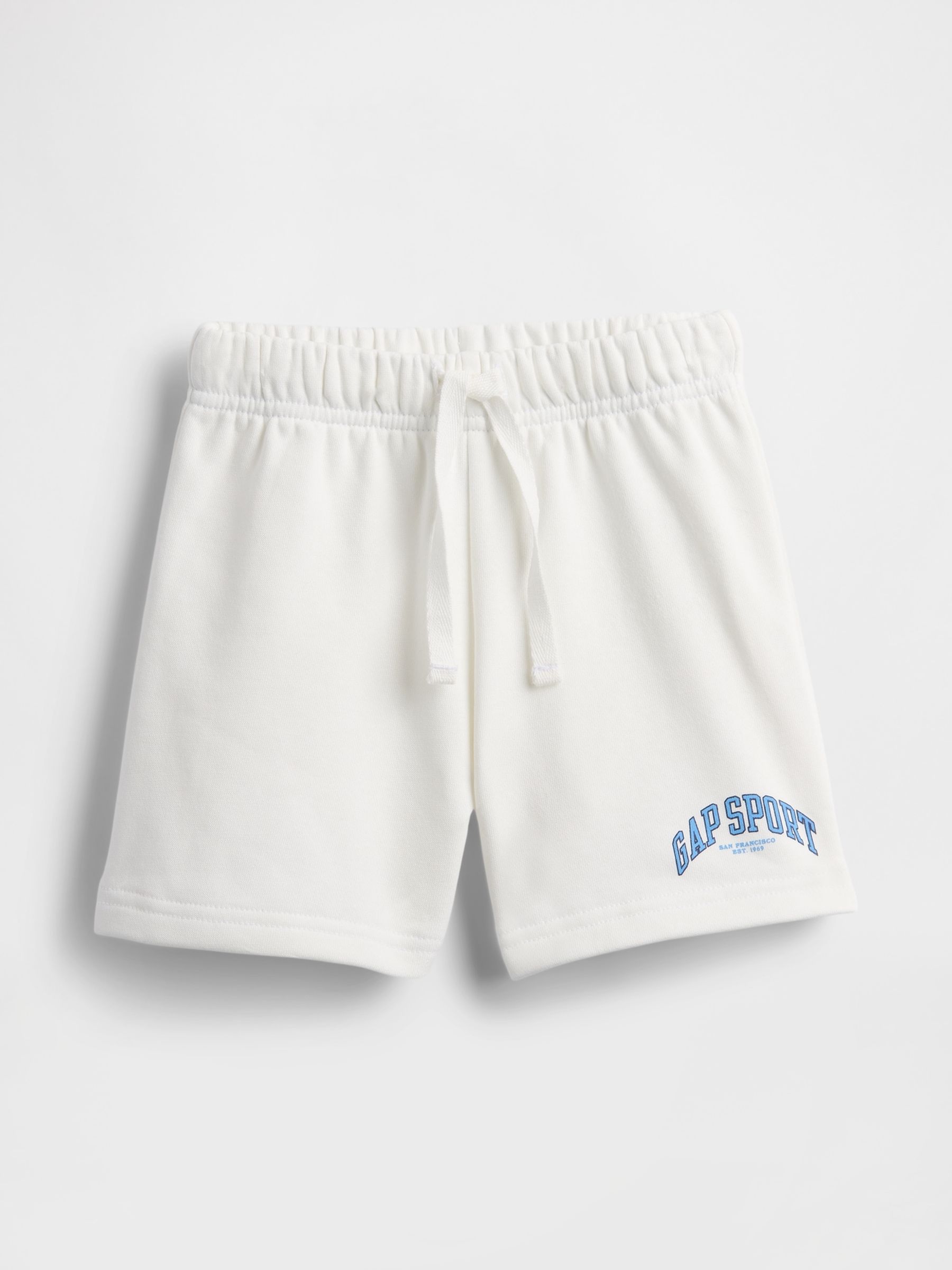 White Logo Fleece-Lined Pull On Shorts (6mths-5yrs) - Image 1 of 3