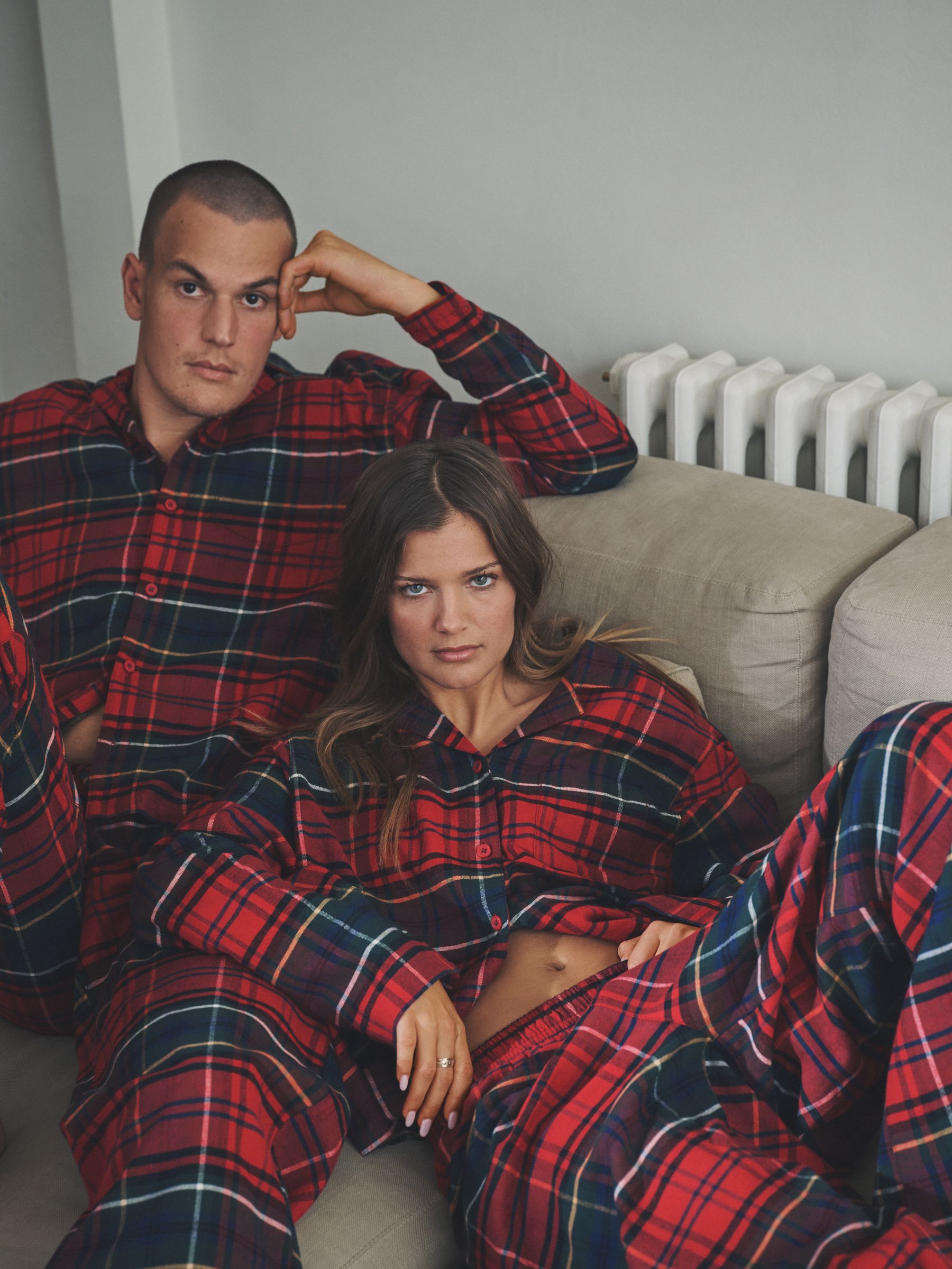 2 Pack Check Flannel Button Through Pyjamas - Image 1 of 10