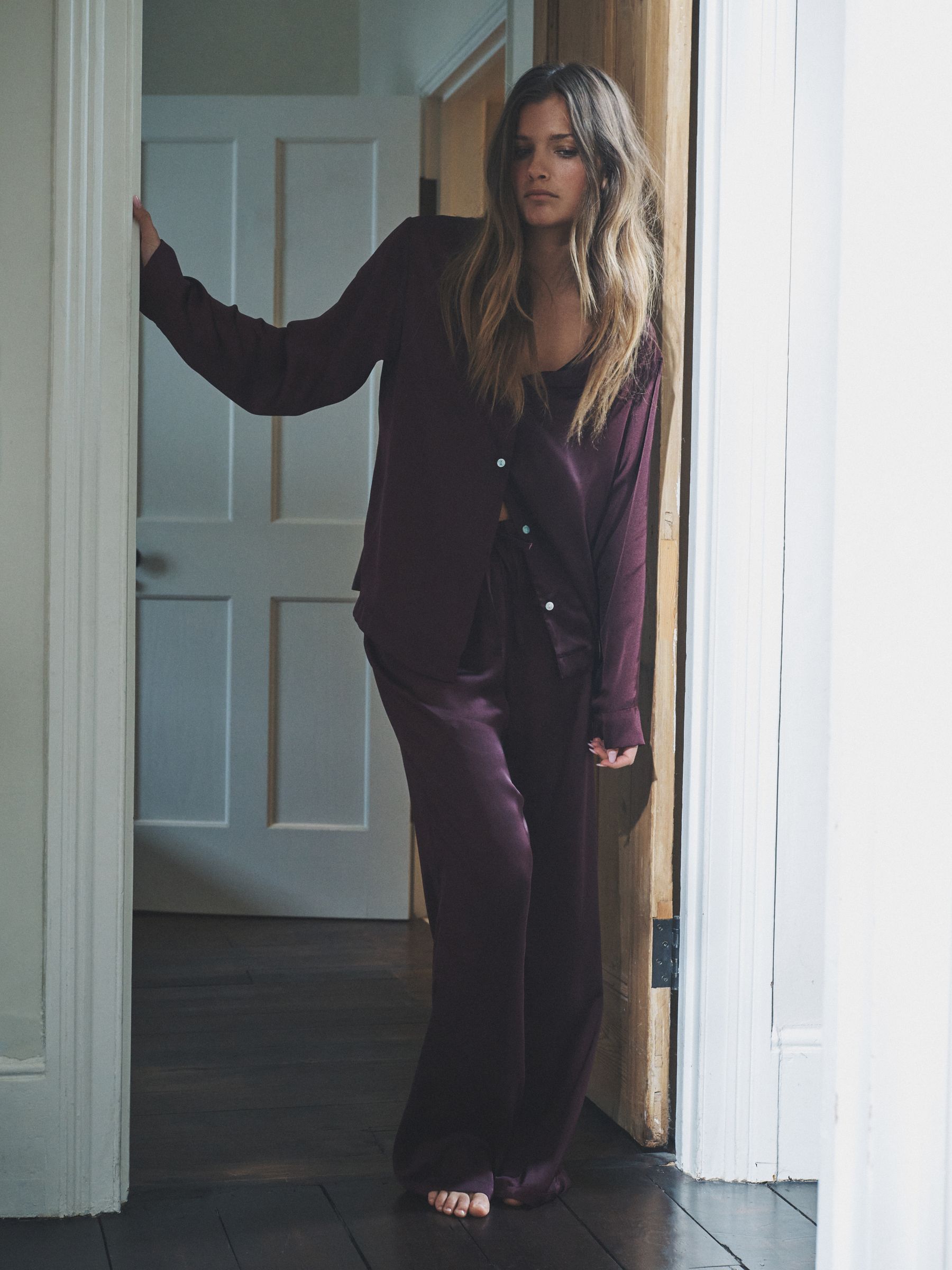 Navy Spot/Berry 2 Pack Satin Pyjamas Set - Image 1 of 10 Navy Spot/Berry 2 Pack Satin Pyjamas Set - Image 1 of 10