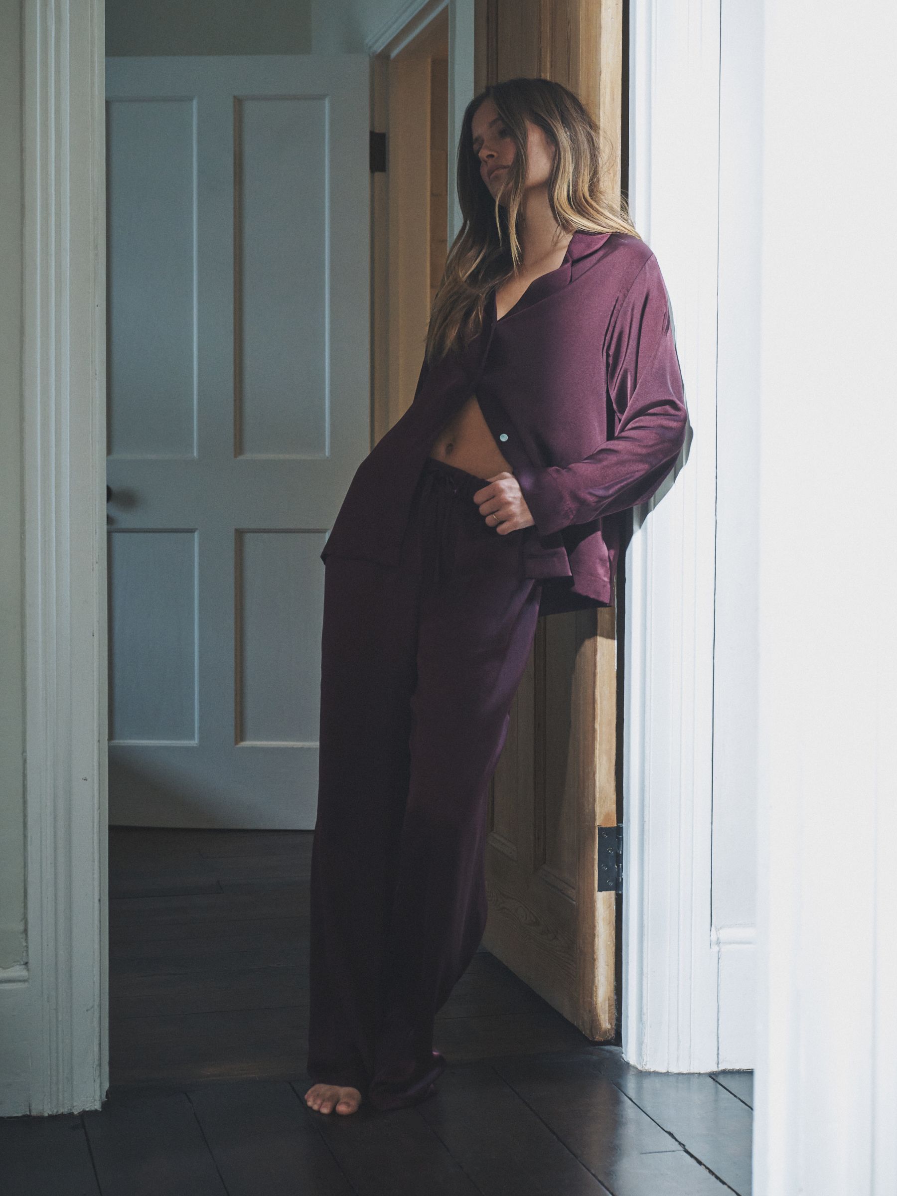 Navy Spot/Berry 2 Pack Satin Pyjamas Set - Image 4 of 10