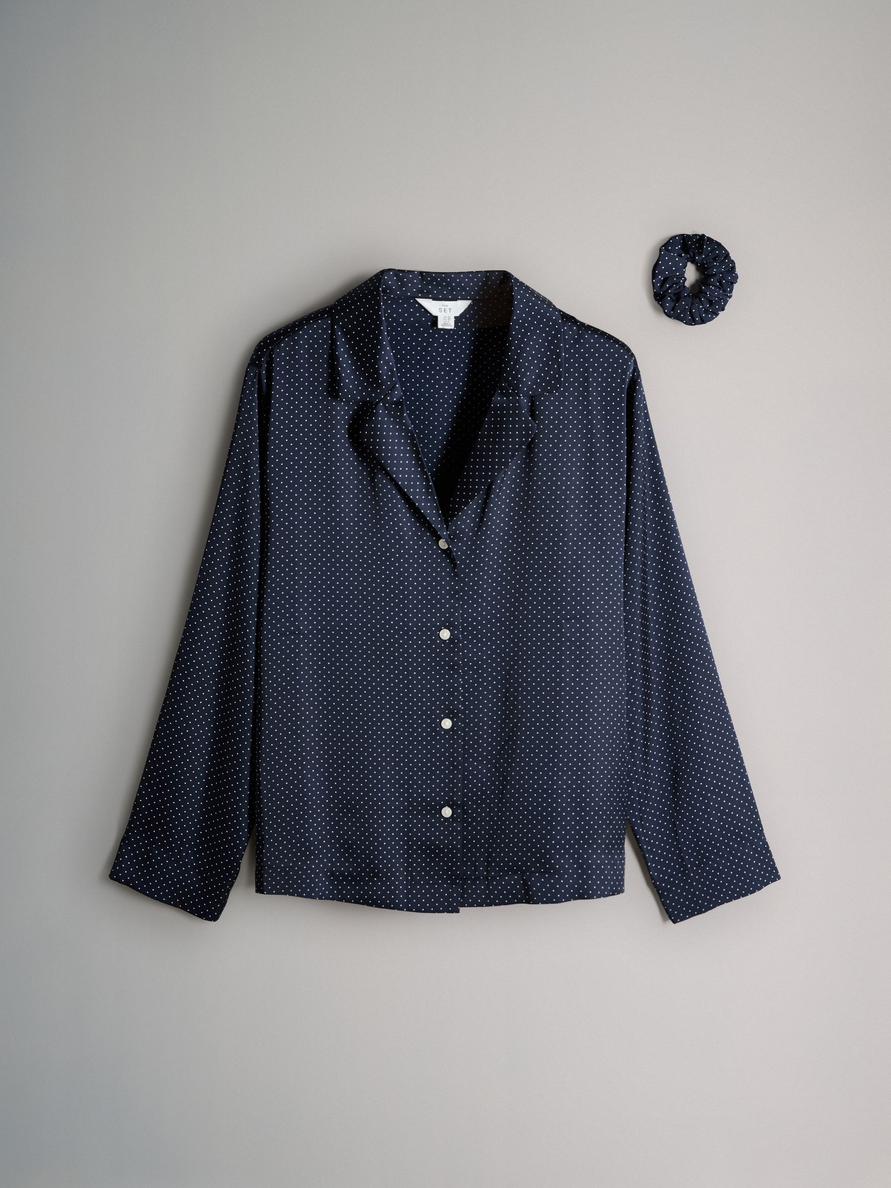 Navy Spot/Berry 2 Pack Satin Pyjamas Set - Image 5 of 10