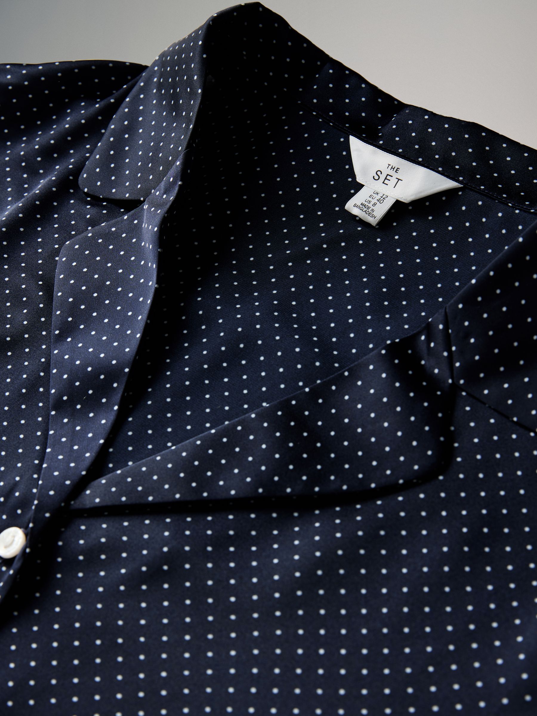 Navy Spot/Berry 2 Pack Satin Pyjamas Set - Image 9 of 10