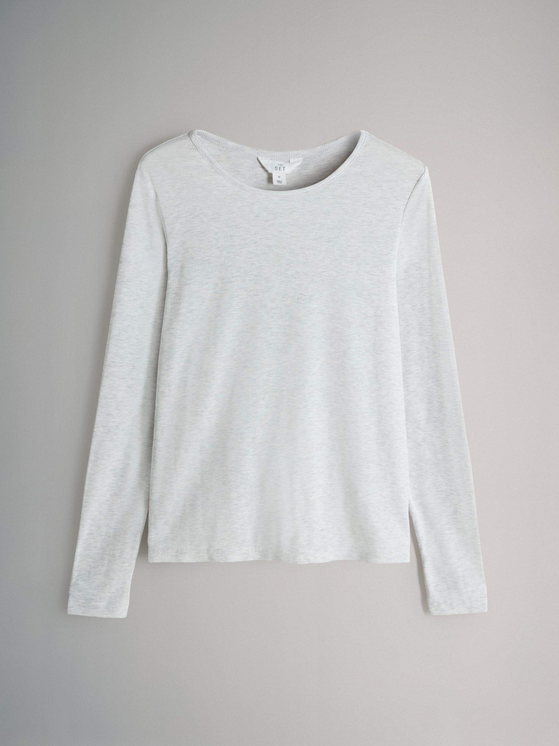 Mink/Grey - 2 Pack Soft Touch Ribbed Long Sleeve Leg Pyjamas - Image 3 of 6